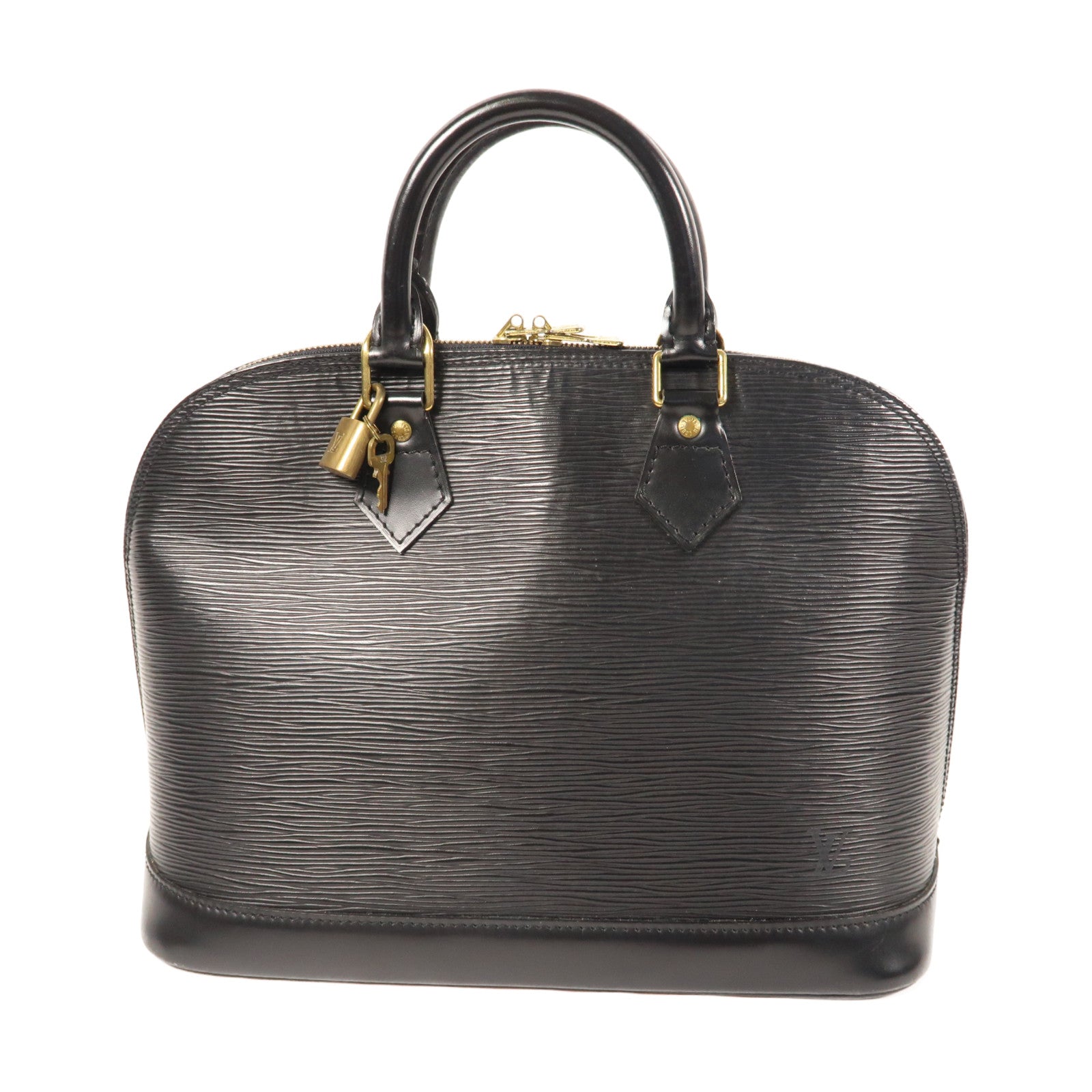 LOUIS VUITTON Epi皮革Alma手挽袋金扣手挽袋黑色