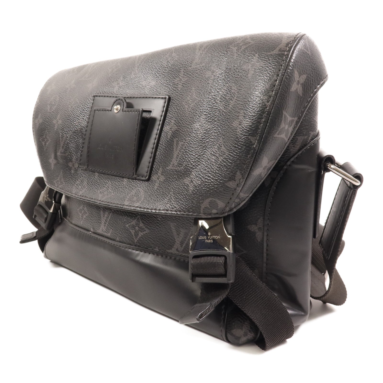 LOUIS VUITTON Monogram Eclipse Messenger PM Voyager銀扣肩背袋