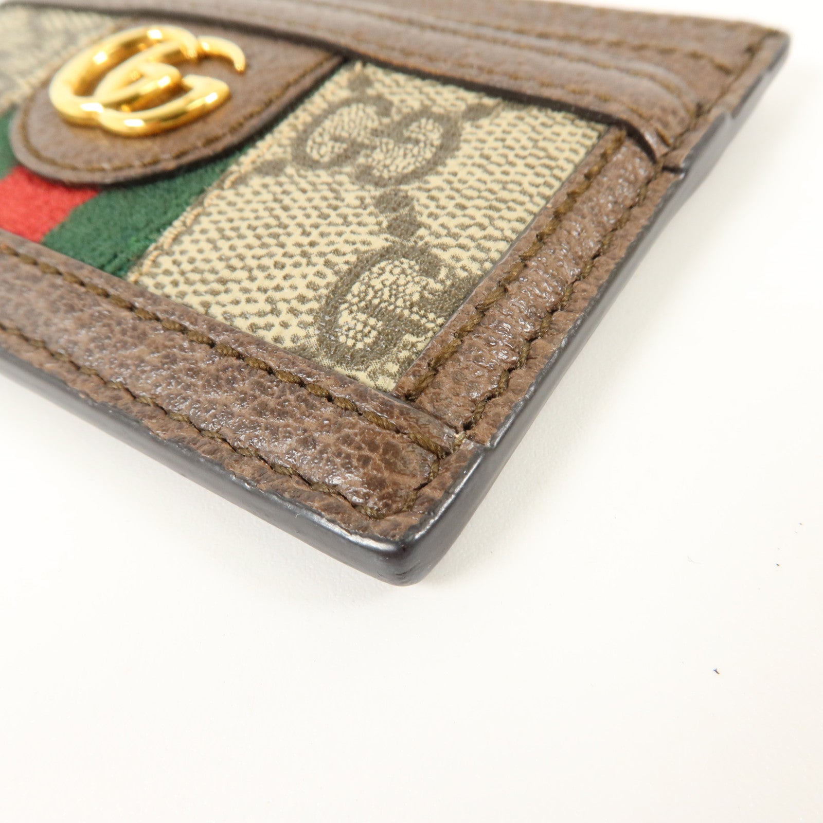 GUCCI 塗層帆布/牛皮皮革Ophidia GG卡片套