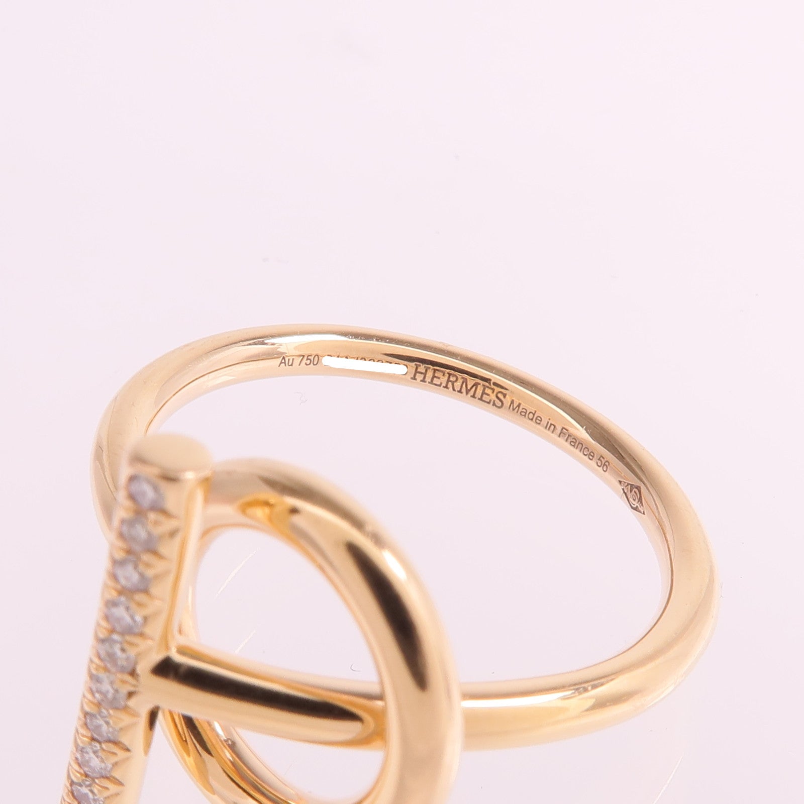 HERMES 18K玫瑰金Echappee Ring鑽石戒指