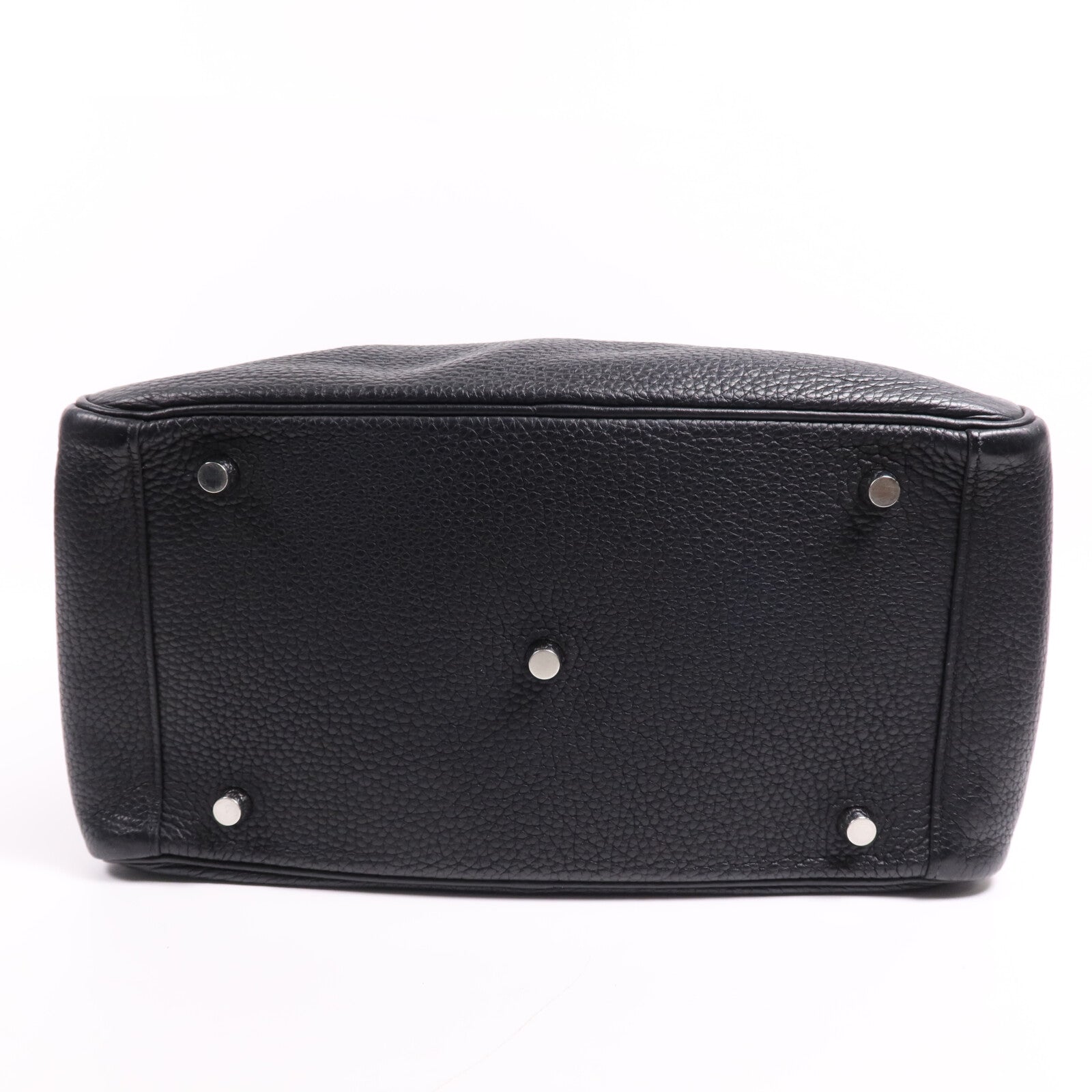 HERMES Clemence皮革Lindy 30銀扣手挽肩背兩用袋Noir