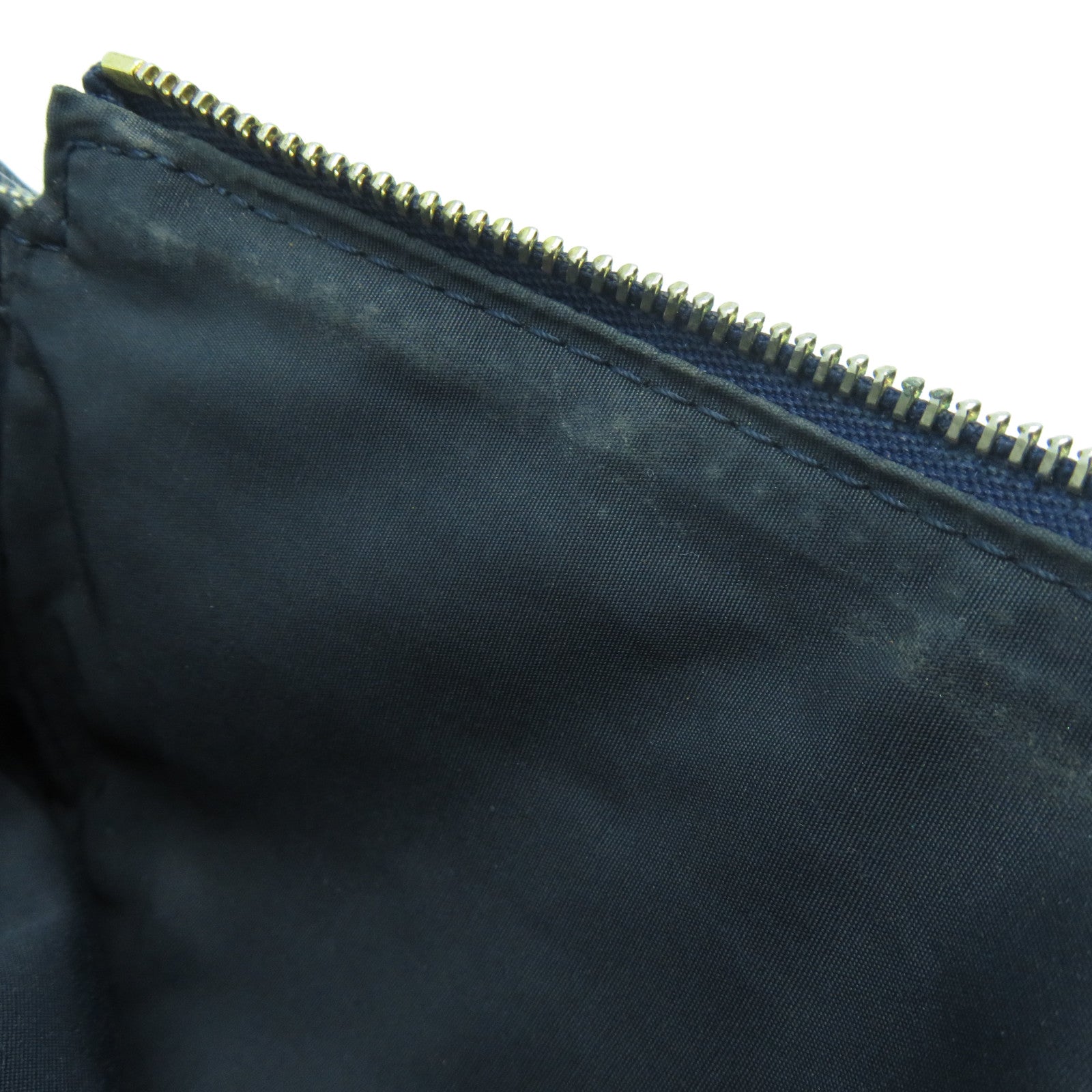 Dior 帆布/皮革Shoulder Bag金扣肩背袋藍色