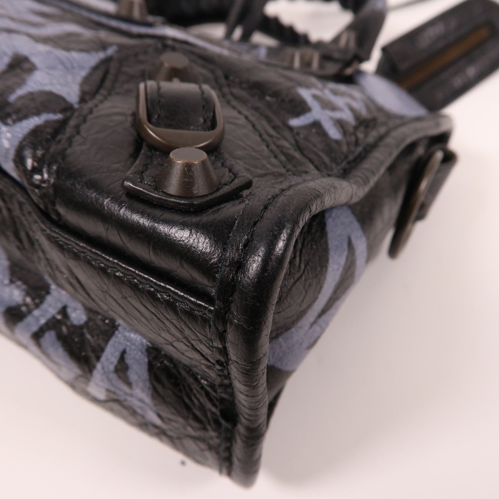 BALENCIAGA 牛皮皮革Mini City手挽肩背兩用袋黑色