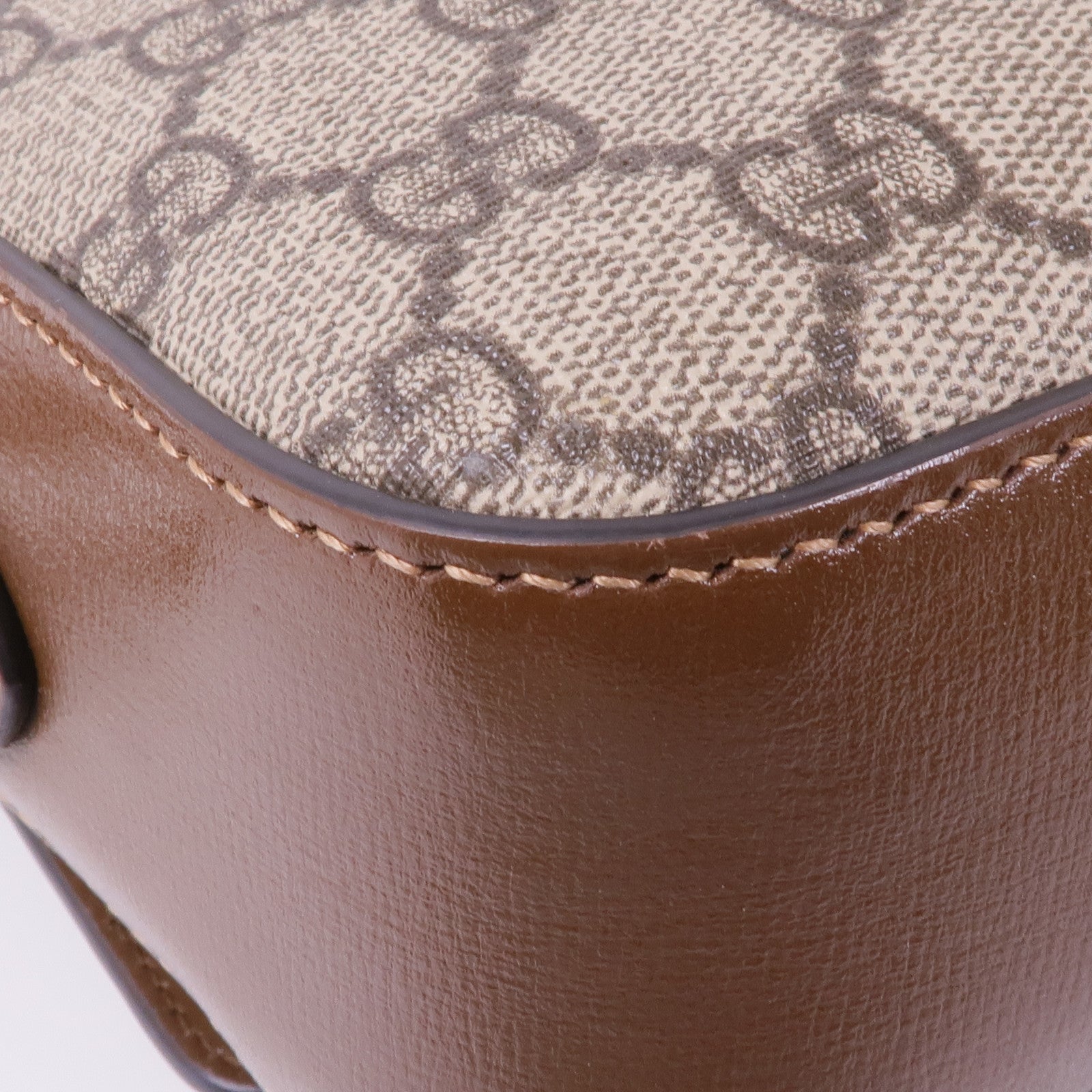 GUCCI 塗層帆布Horsebit 1955金扣肩背袋