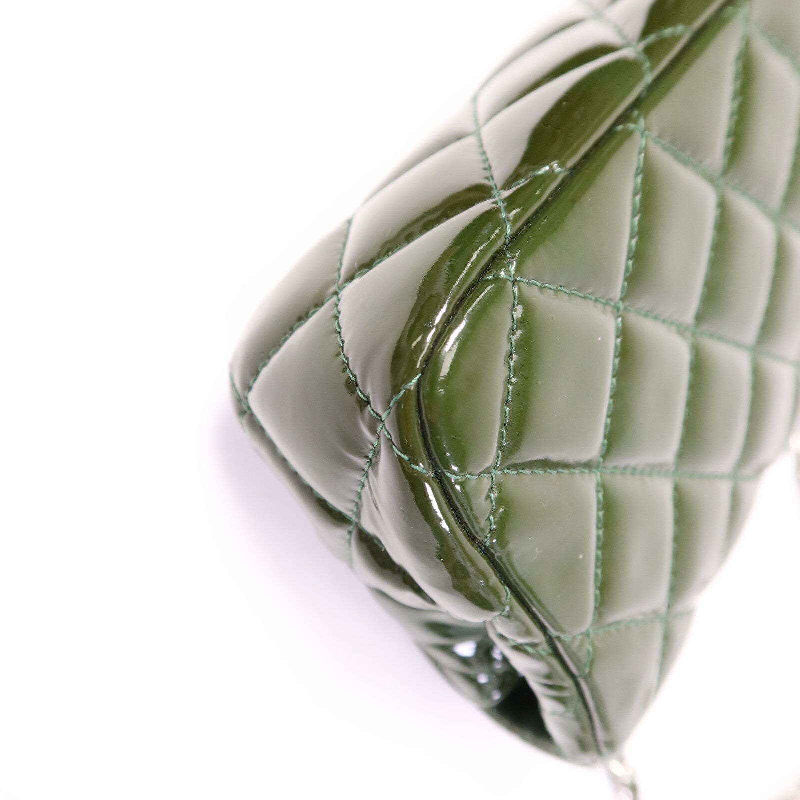 CHANEL 漆皮皮革Chain Shoulder銀扣鏈帶肩背袋