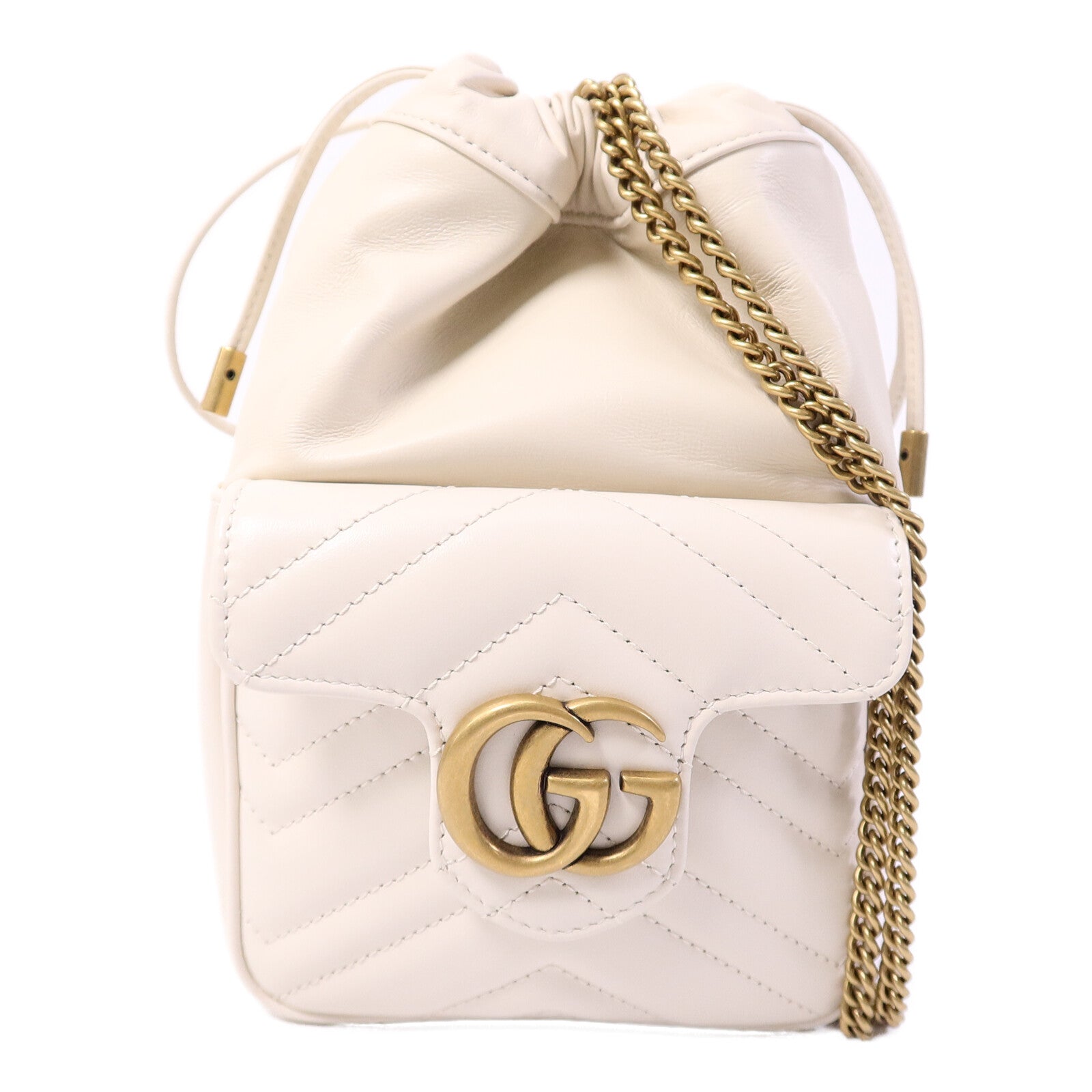 GUCCI 牛皮皮革GG Marmont Mini Bucket肩背袋