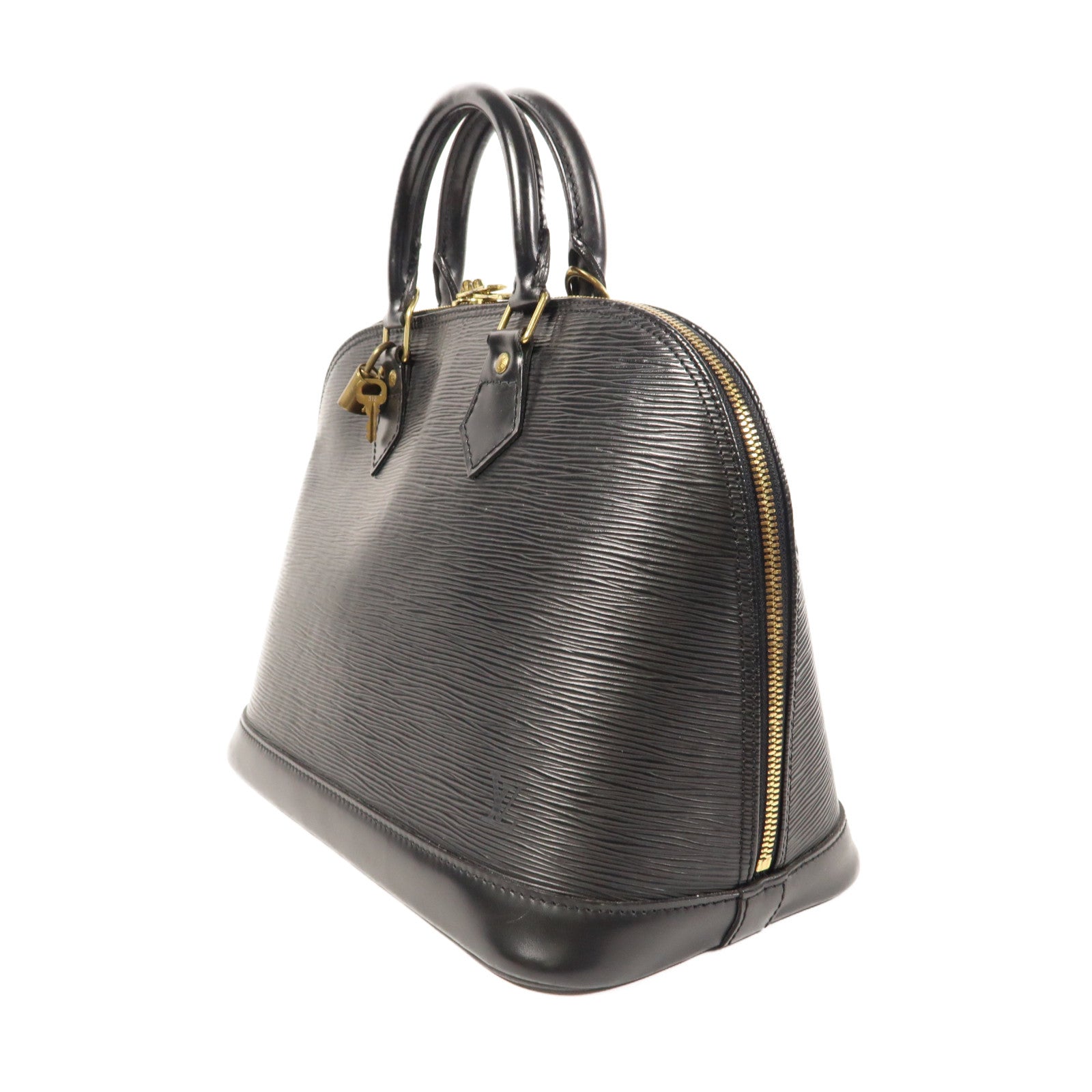 LOUIS VUITTON Epi皮革Alma手挽袋金扣手挽袋黑色