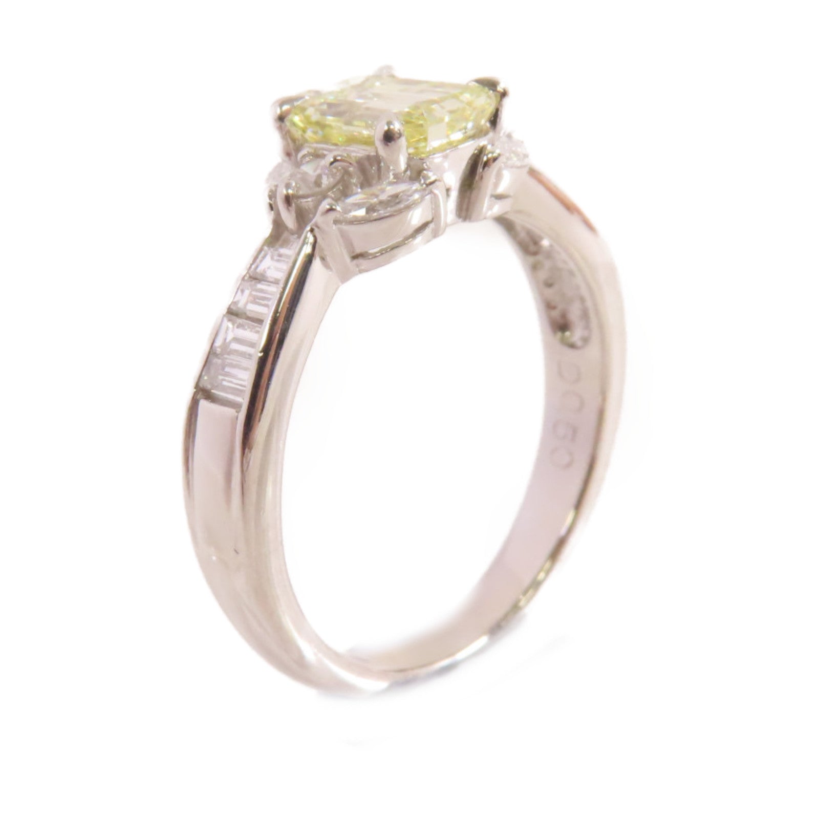 JEWELRY PT900鉑金/1.033ct鑚石/0.5ct鑚石Diamond Ring戒指US#6