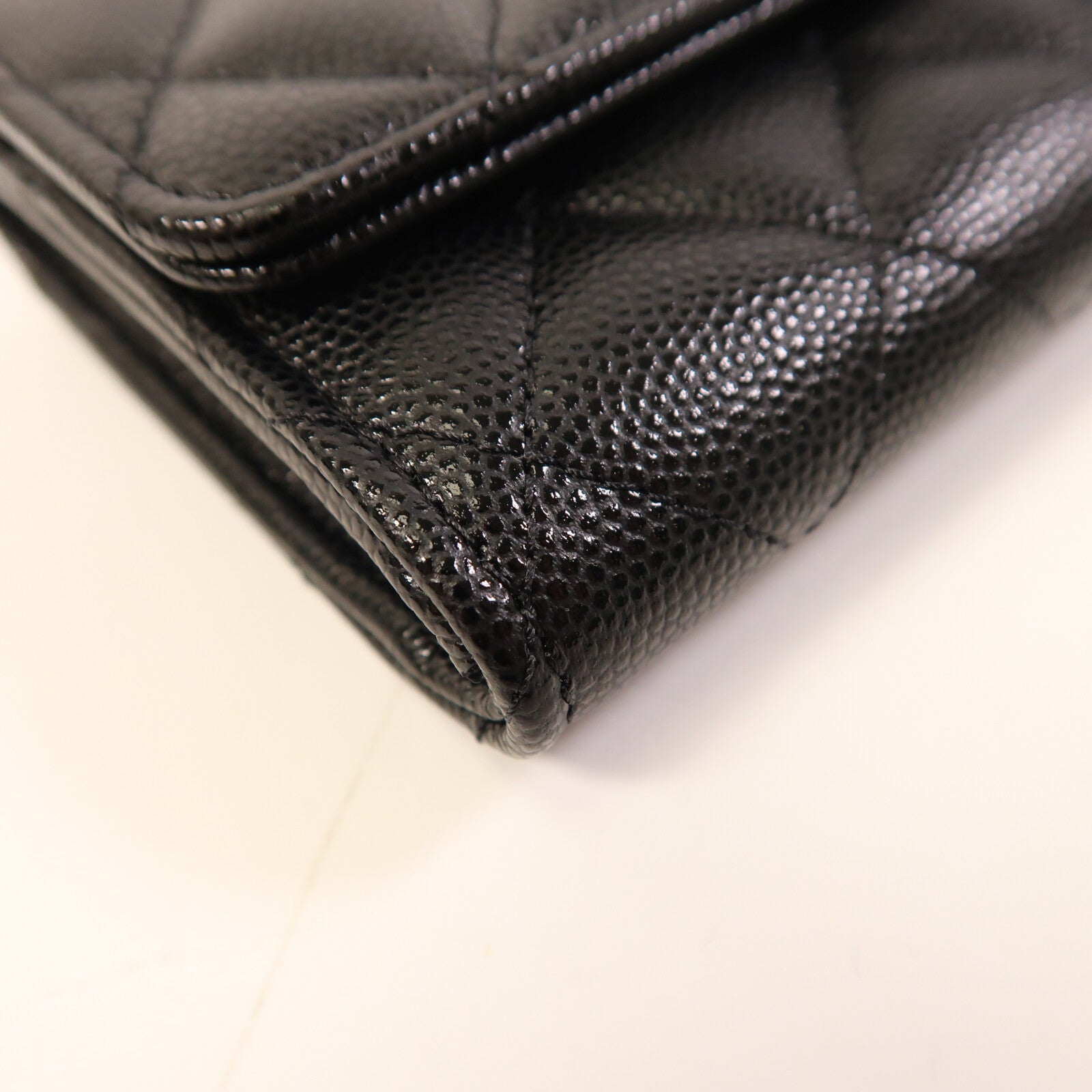 CHANEL 牛皮皮革Long Wallet金扣長錢包