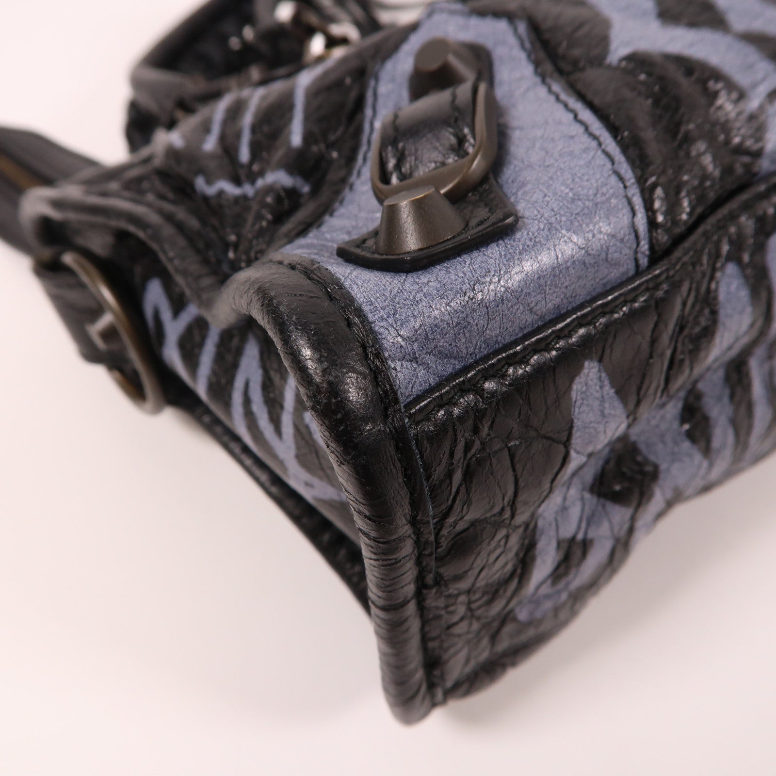 BALENCIAGA 牛皮皮革Mini City手挽肩背兩用袋黑色