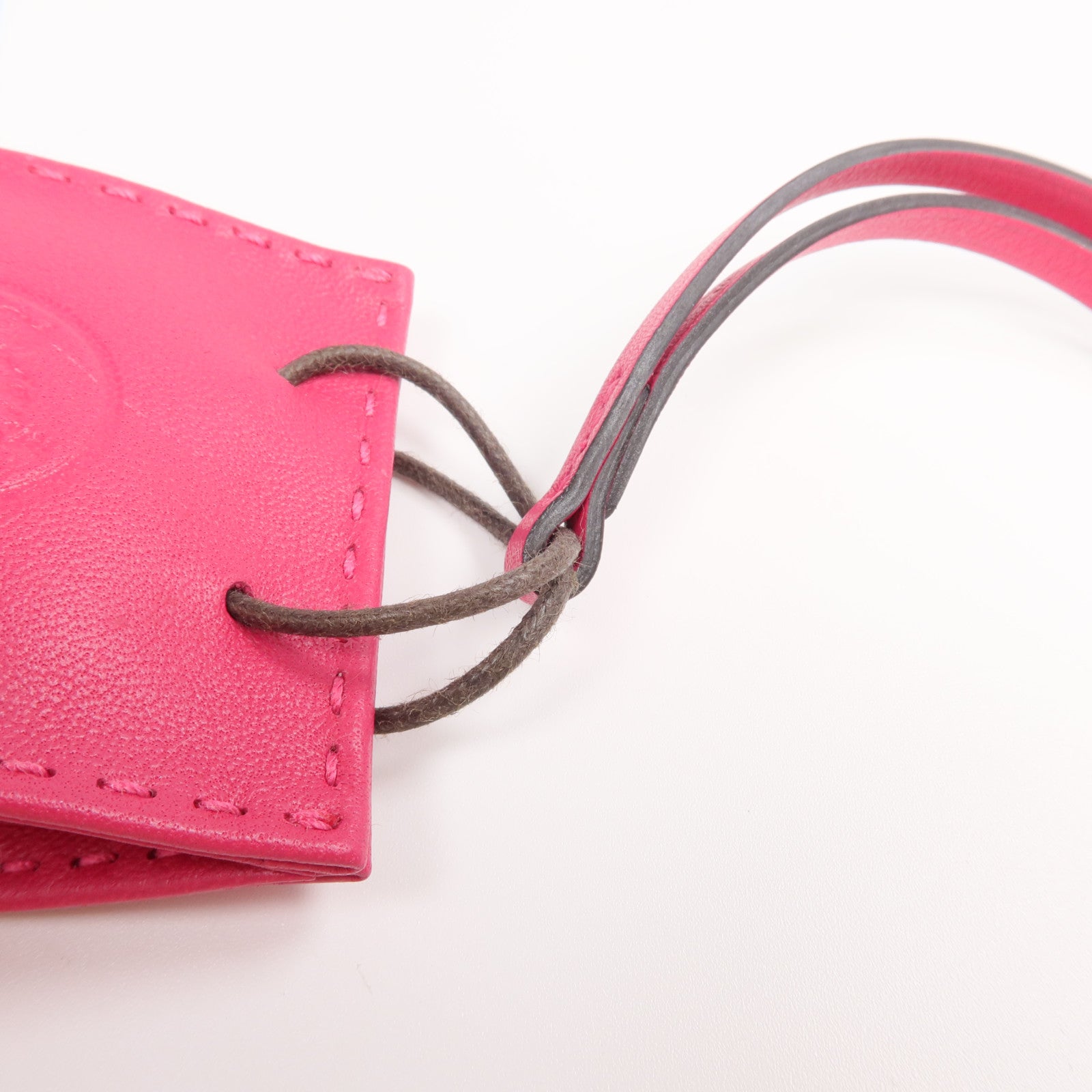 HERMES Milo皮革/Swift皮革Sac Bag Charm掛飾Rose Extreme