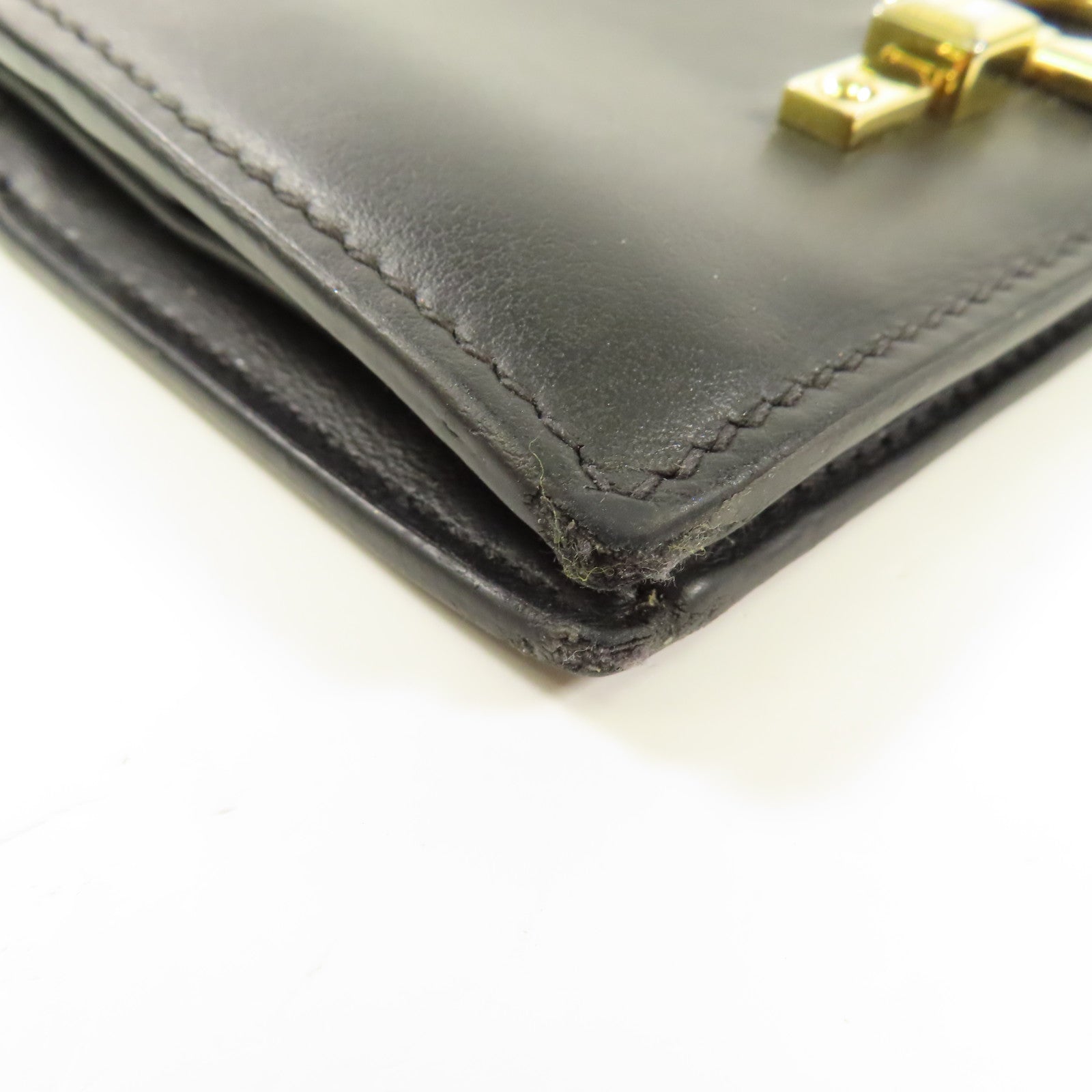 Salvatore Ferragamo GHW Wallet Bi-fold Wallet Lambskin Leather Black