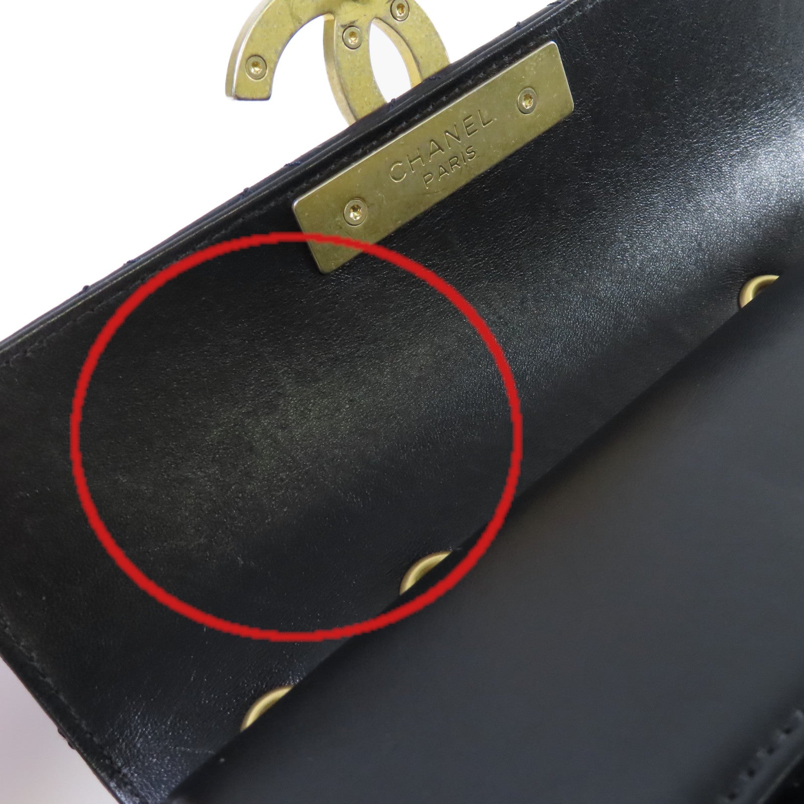 CHANEL 菱格羊皮皮革Chain Shoulder Bag金扣鏈帶肩背袋黑色