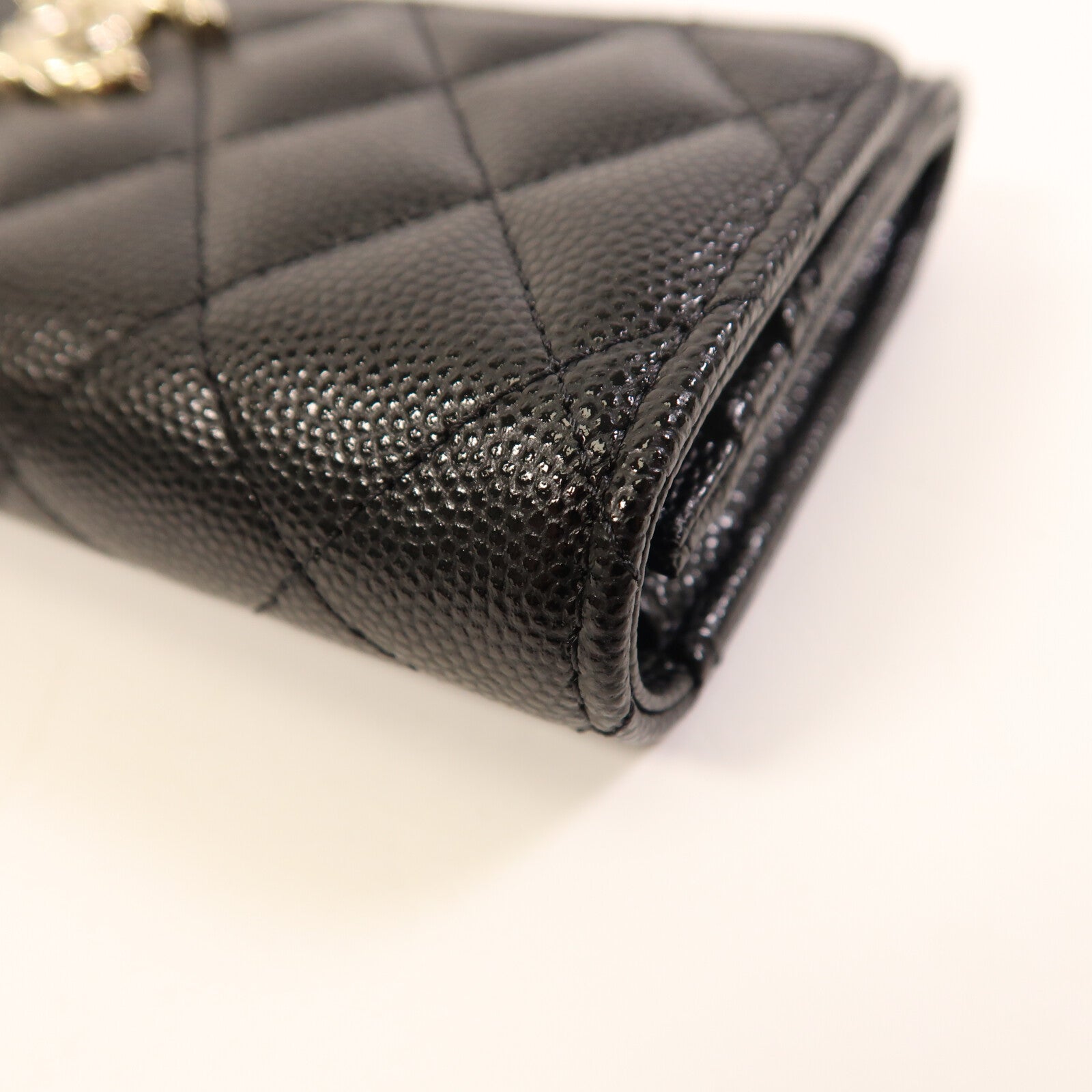CHANEL 牛皮皮革Long Wallet金扣長錢包