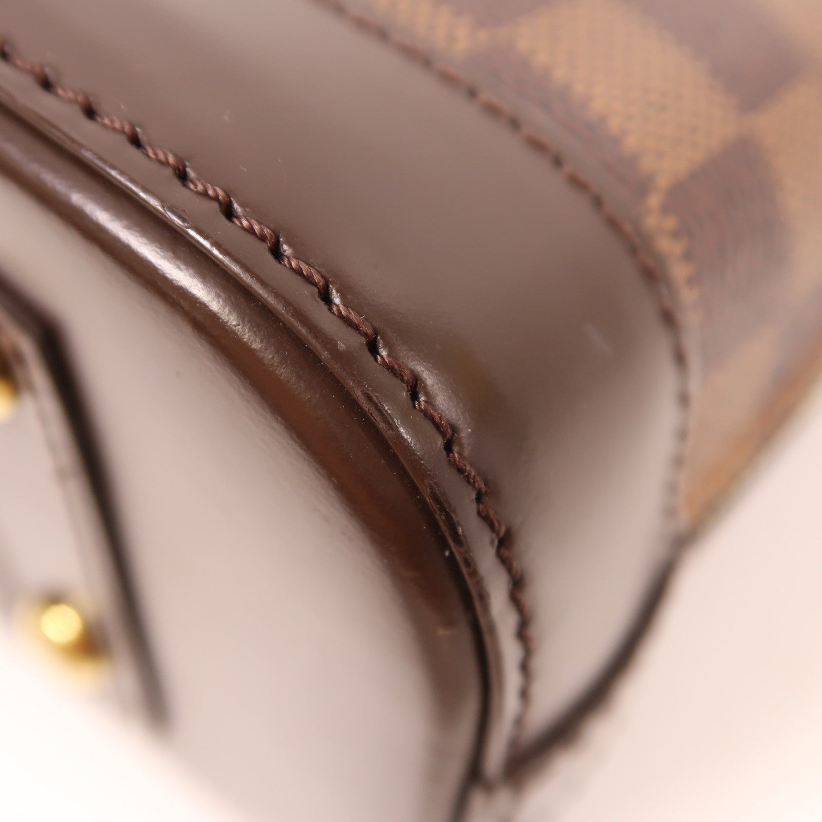 LOUIS VUITTON Damier Alma BB金扣手挽肩背兩用袋棕色