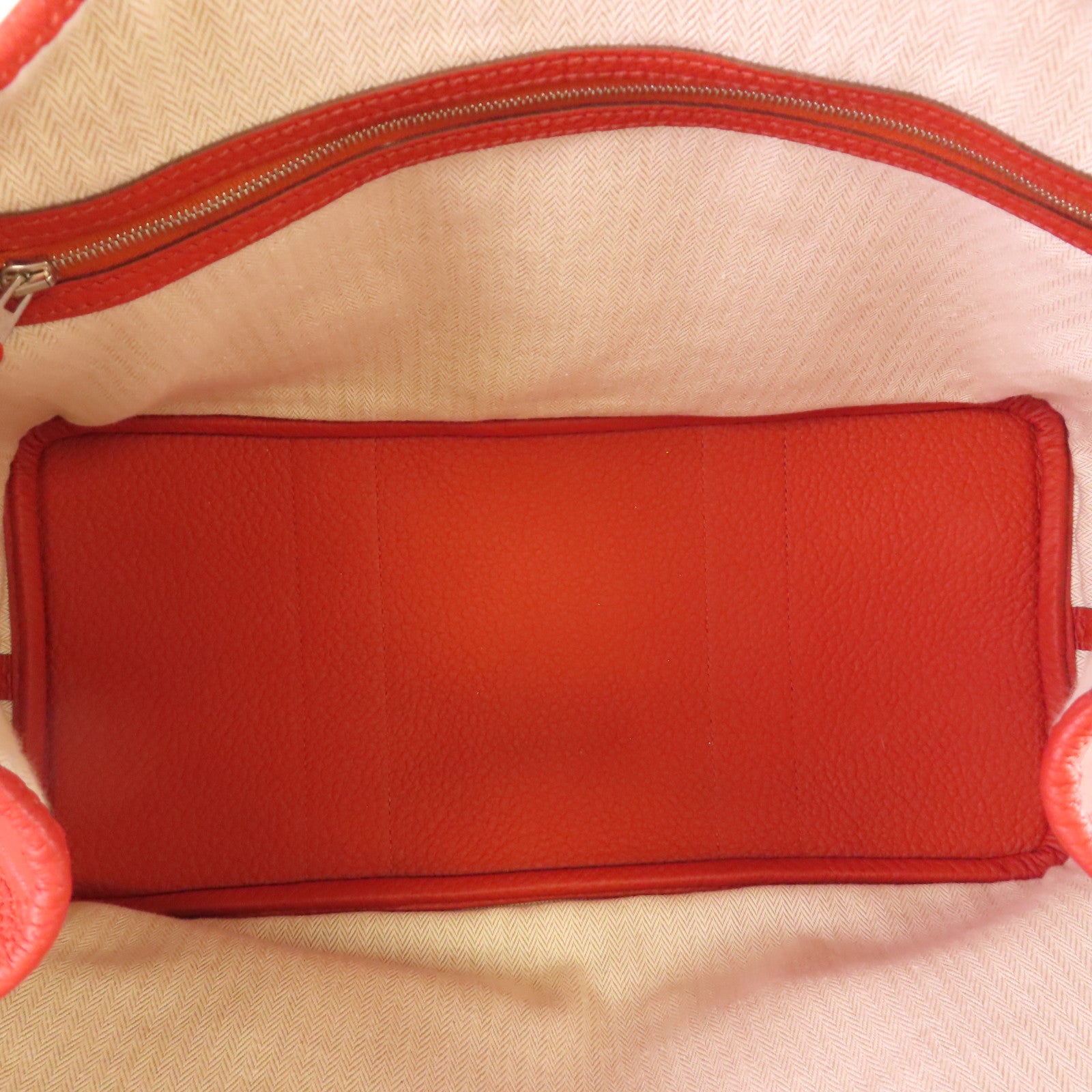 HERMES Negonda皮革Garden Party PM Tote Bag銀扣手挽袋Terre Battue紅土色