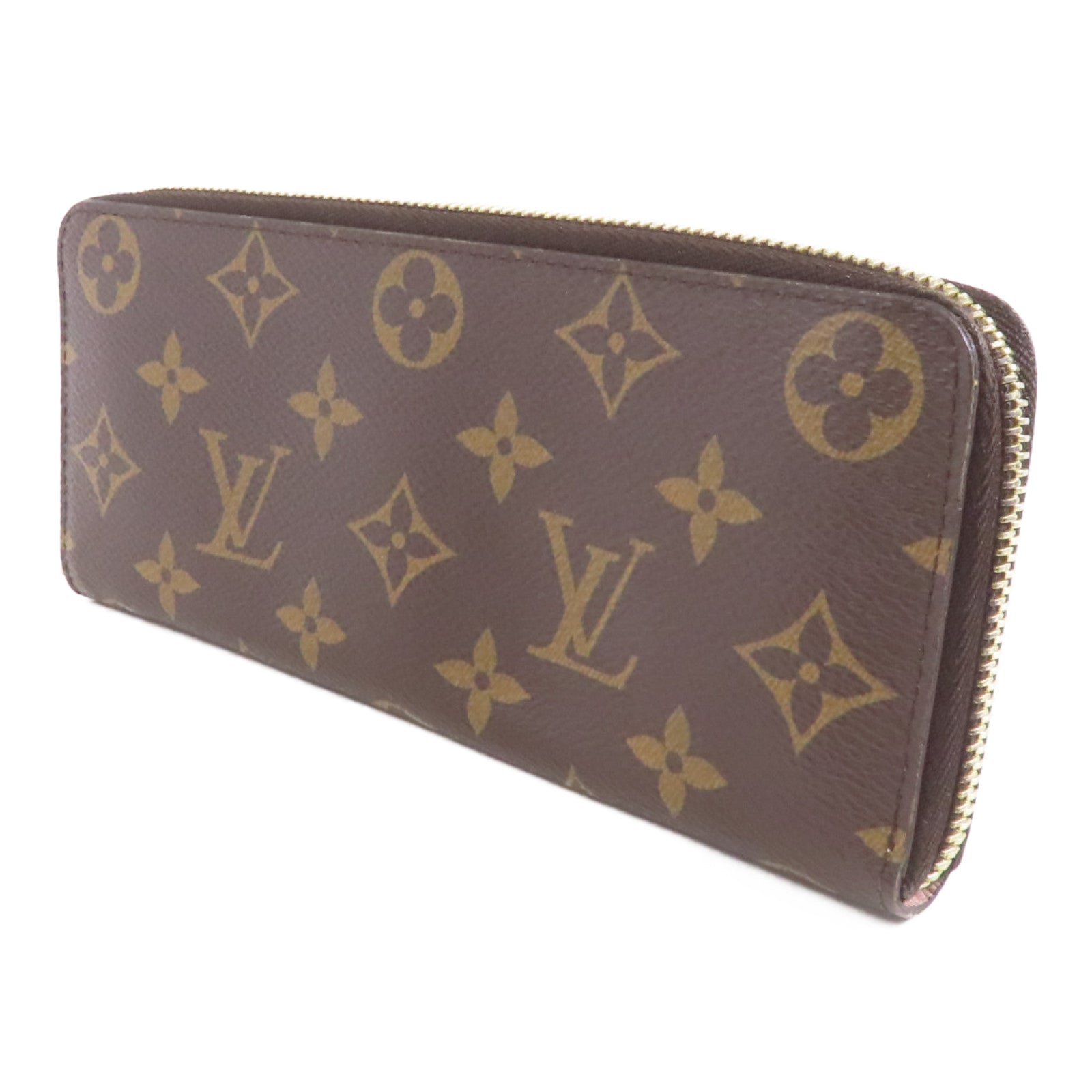 LOUIS VUITTON Monogram Clemence Wallet金扣長錢包棕色/粉紅色