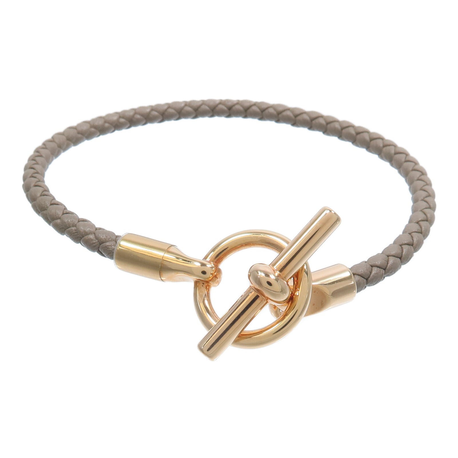 HERMES Swift皮革Glenan Bracelet手鏈Etoupe