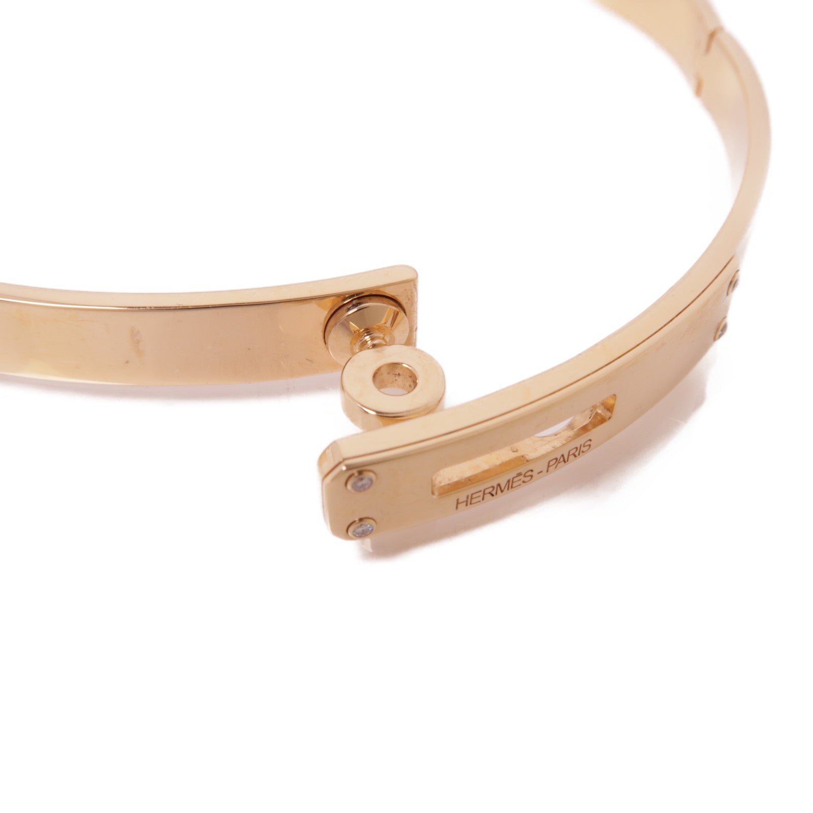 HERMES 18k玫瑰金Kelly Bracelet手鐲