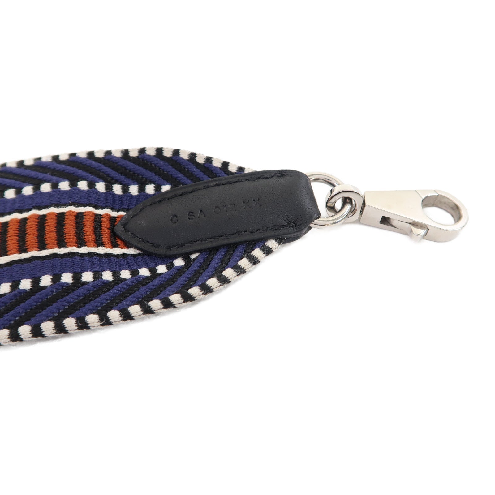 HERMES 帆布Shoulder Strap銀扣肩背帶藍色