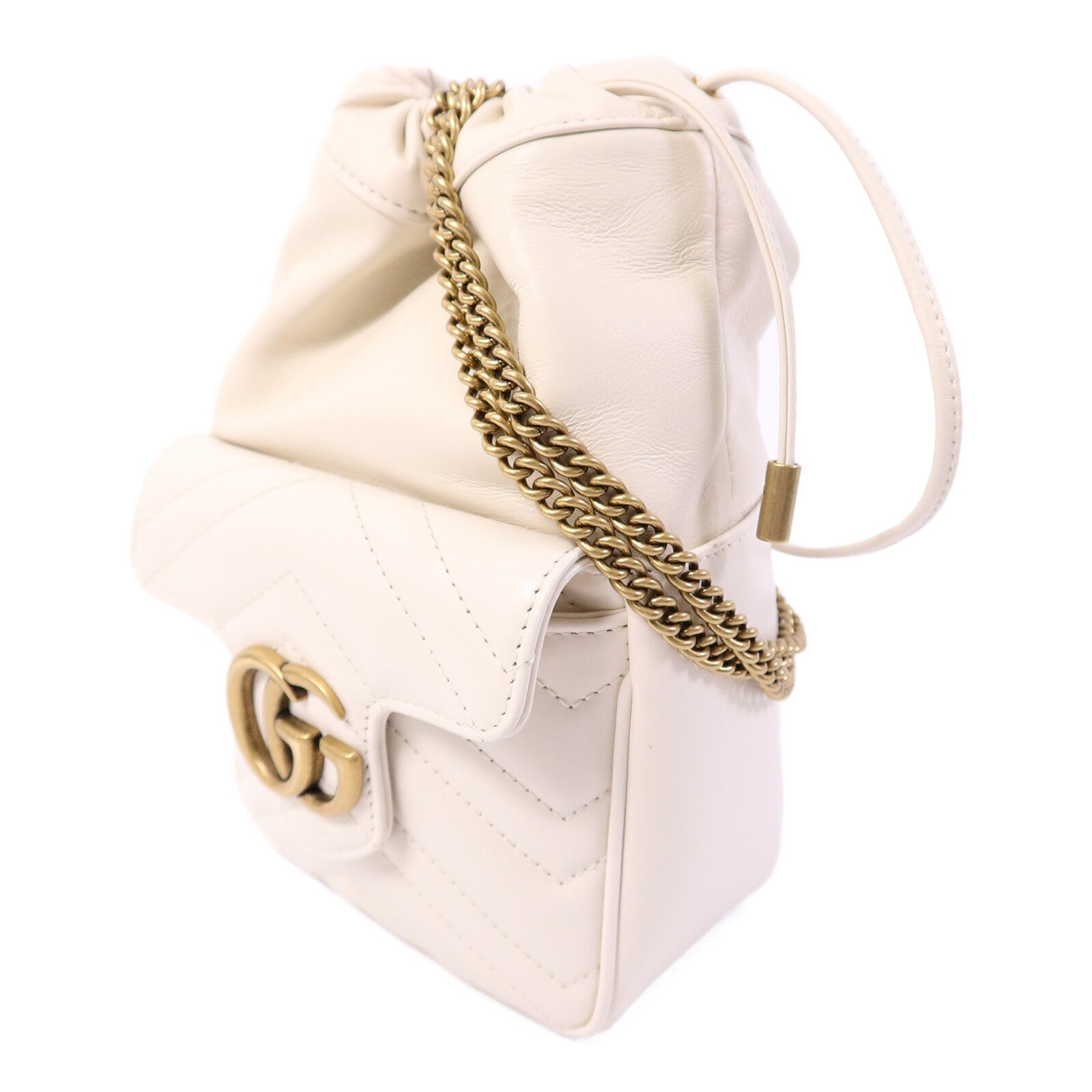 GUCCI 牛皮皮革GG Marmont Mini Bucket肩背袋