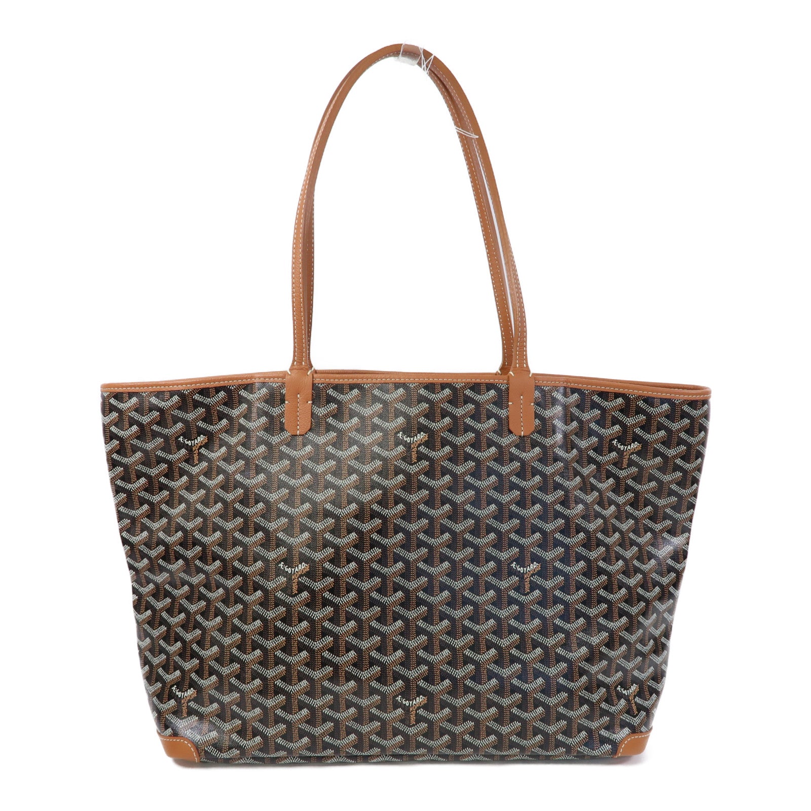 GOYARD 塗層帆布Tote Bag銀扣手挽袋黑色/啡色