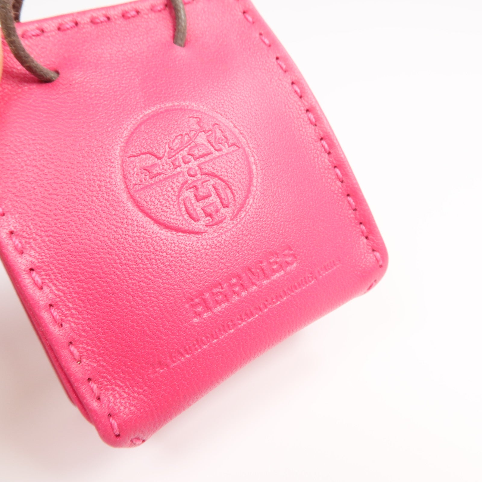 HERMES Milo皮革/Swift皮革Sac Bag Charm掛飾Rose Extreme