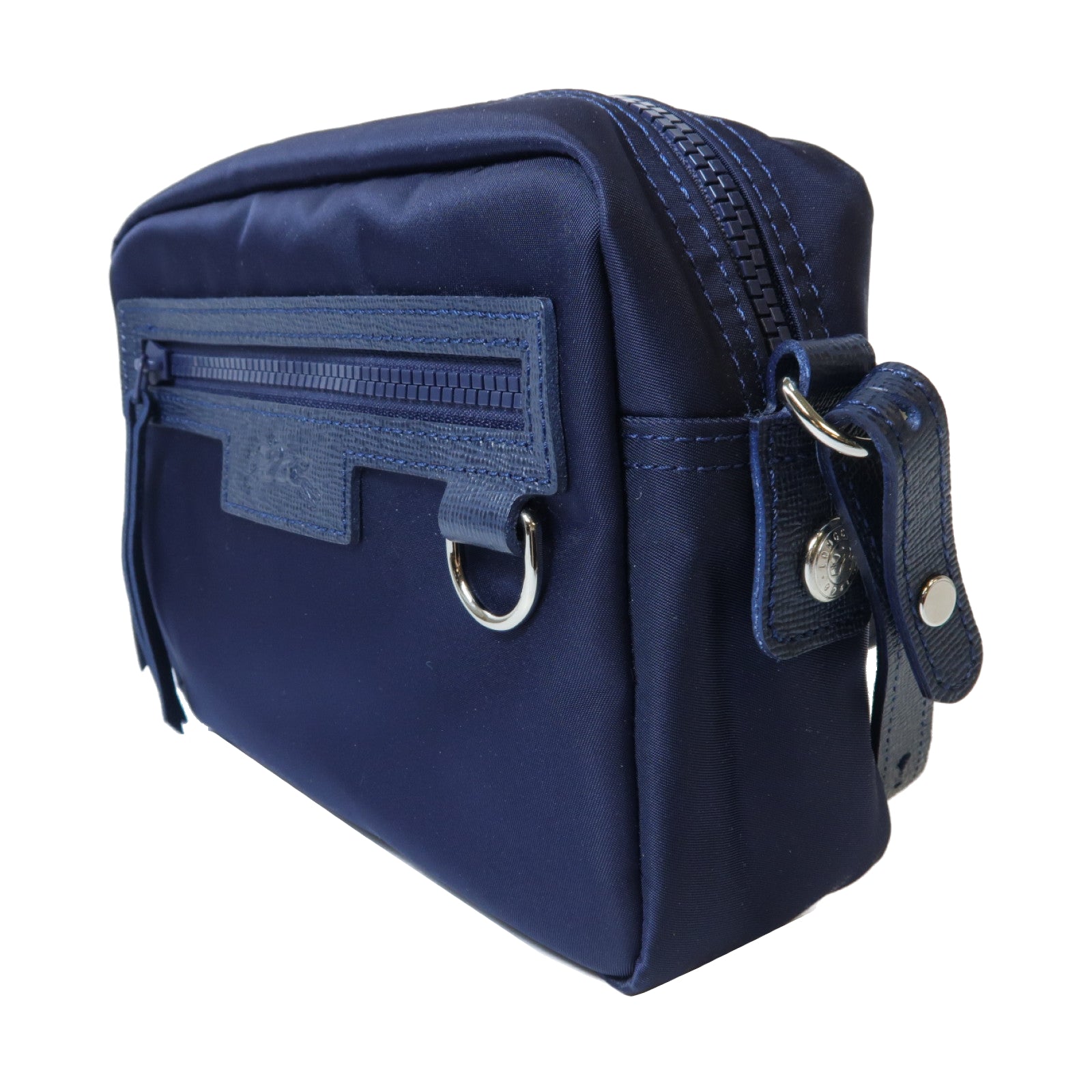 Longchamp 尼龍Shoulder Bag銀扣肩背袋藍色