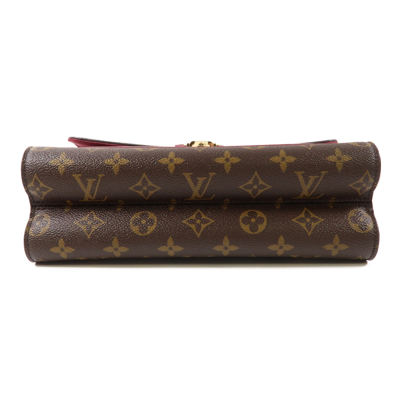 LOUIS VUITTON Monogram Victoire金扣鏈帶肩背袋啡色/紫紅色
