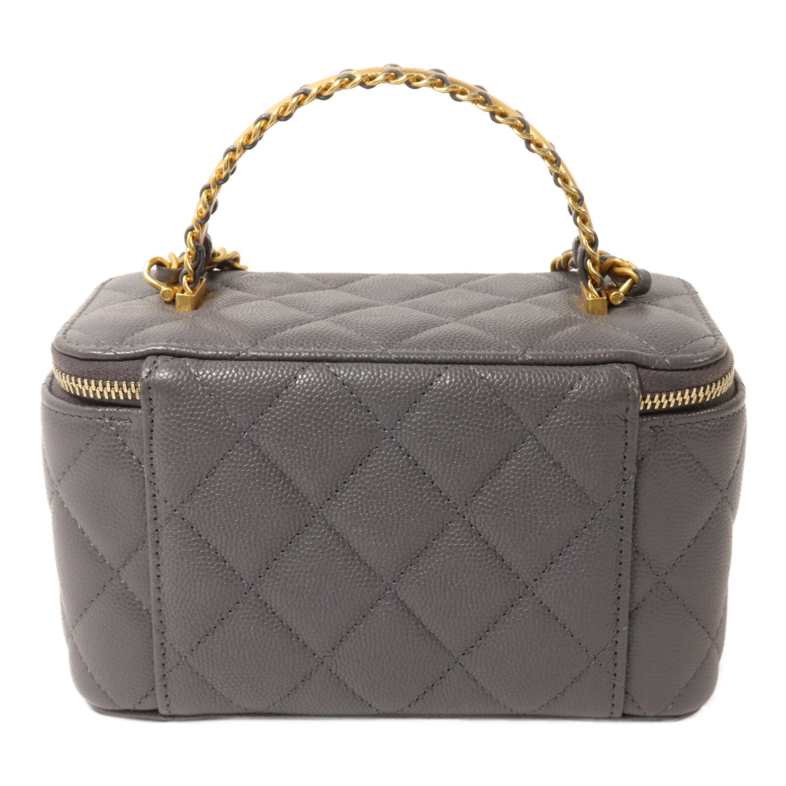 CHANEL 牛皮皮革Top Handle Vanity Case鏈帶手挽肩背兩用袋