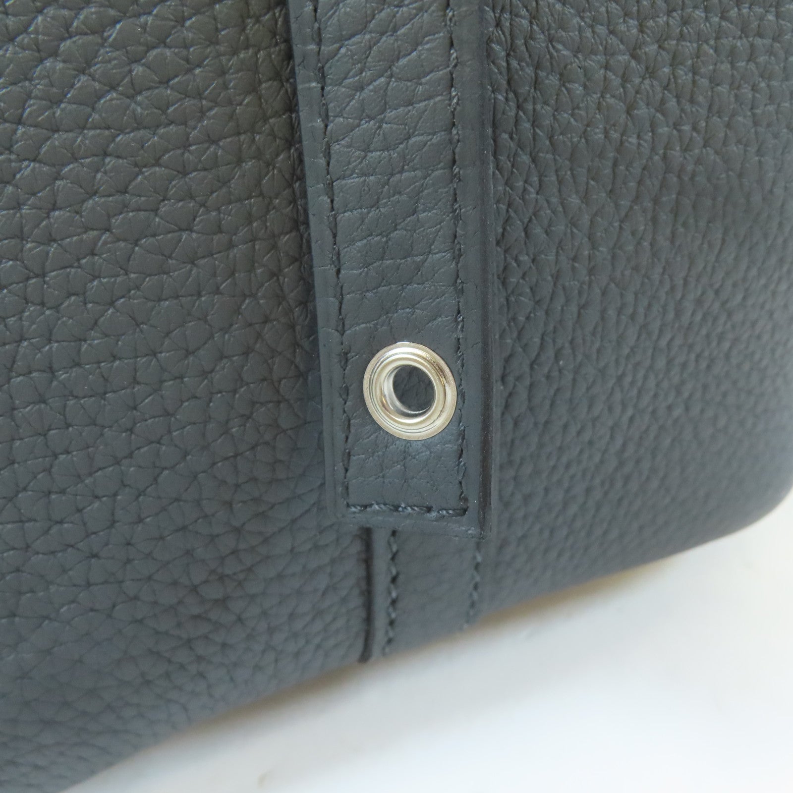 HERMES Clemence皮革Picotin PM銀扣手挽袋Gris Misty