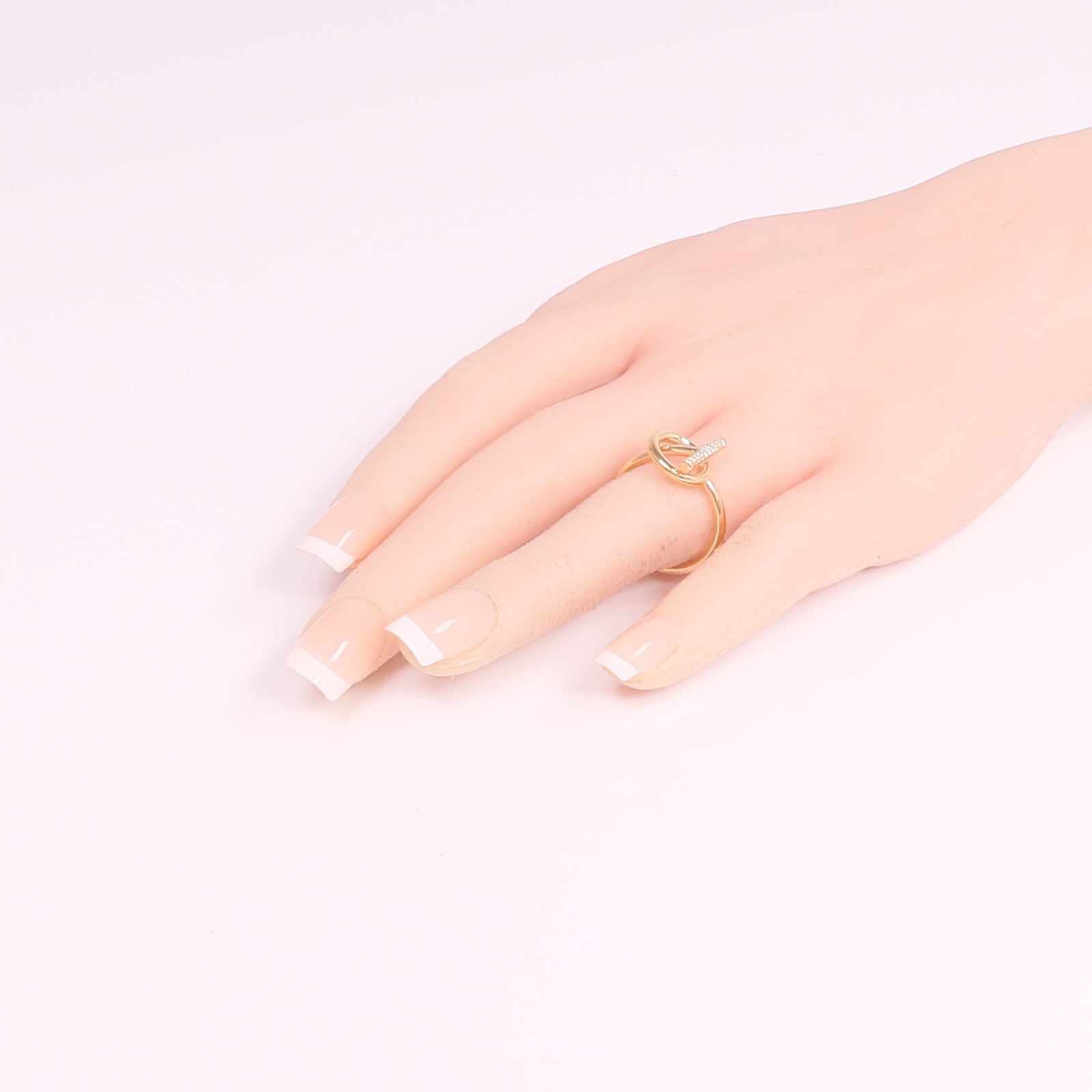 HERMES 18K玫瑰金Echappee Ring鑽石戒指
