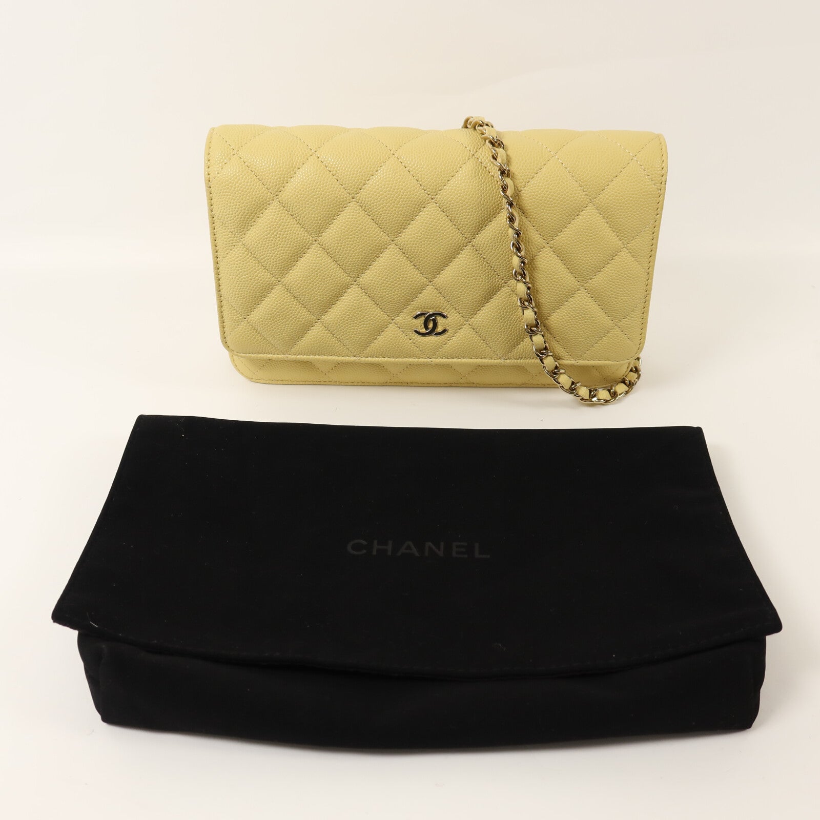 CHANEL 牛皮皮革Wallet On Chain金扣鏈帶肩背袋