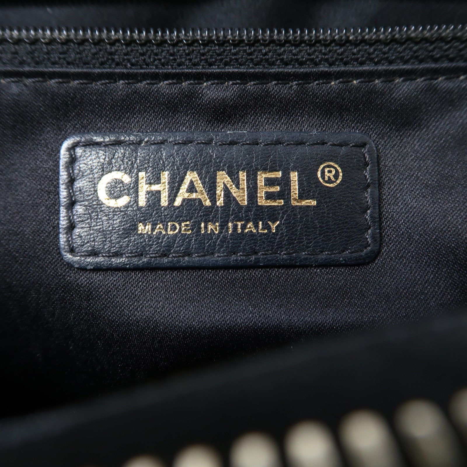 CHANEL 菱格Caviar皮革Grand Shopping Tote Bag金扣肩背袋黑色