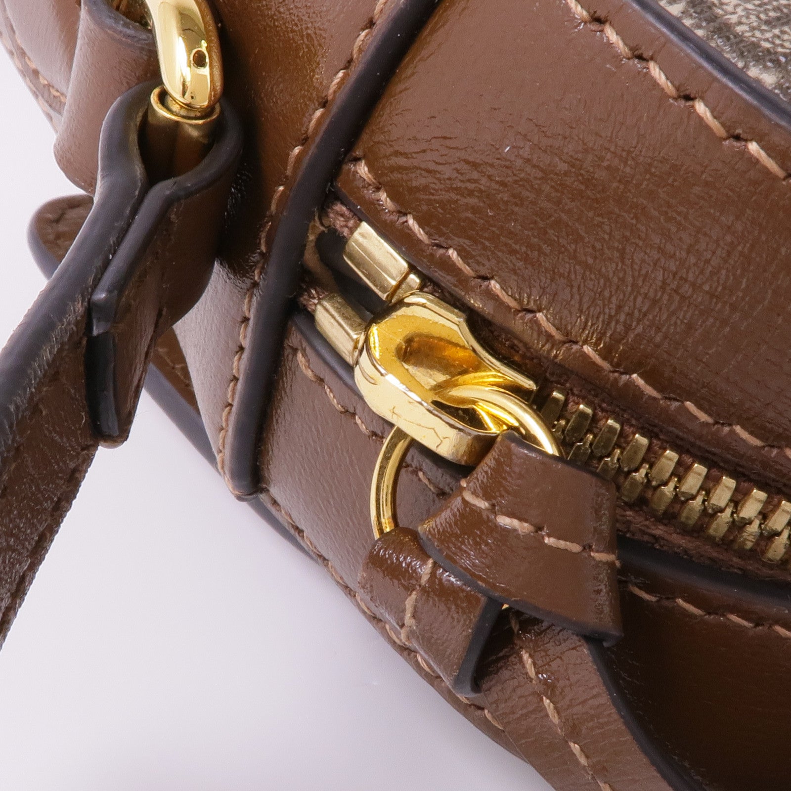 GUCCI 塗層帆布Horsebit 1955金扣肩背袋