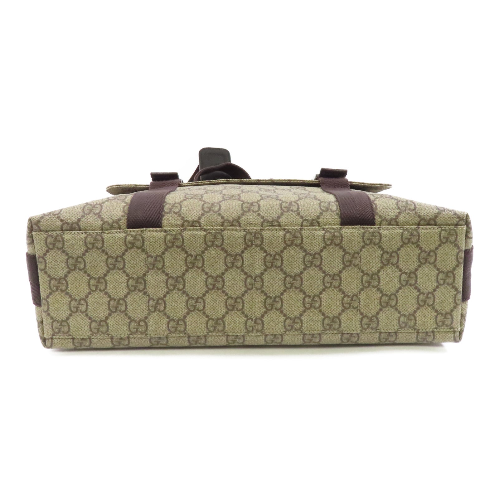 GUCCI 塗層帆布Shoulder Bag銀扣肩背袋啡色