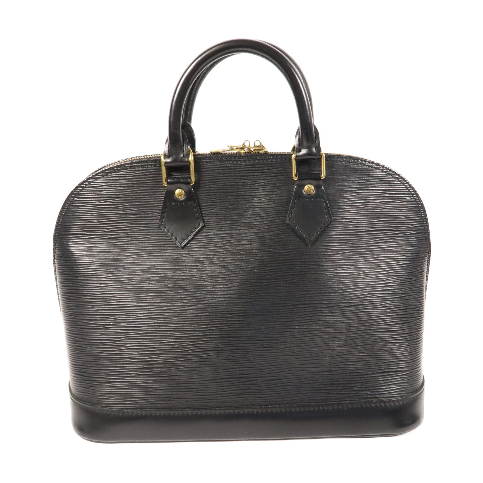 LOUIS VUITTON Epi皮革Alma手挽袋金扣手挽袋黑色