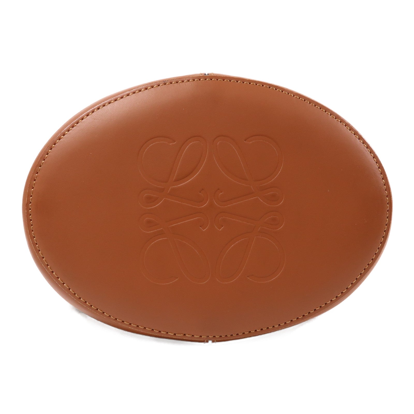 LOEWE 牛皮皮革Balloon金扣肩背袋黑色/棕色