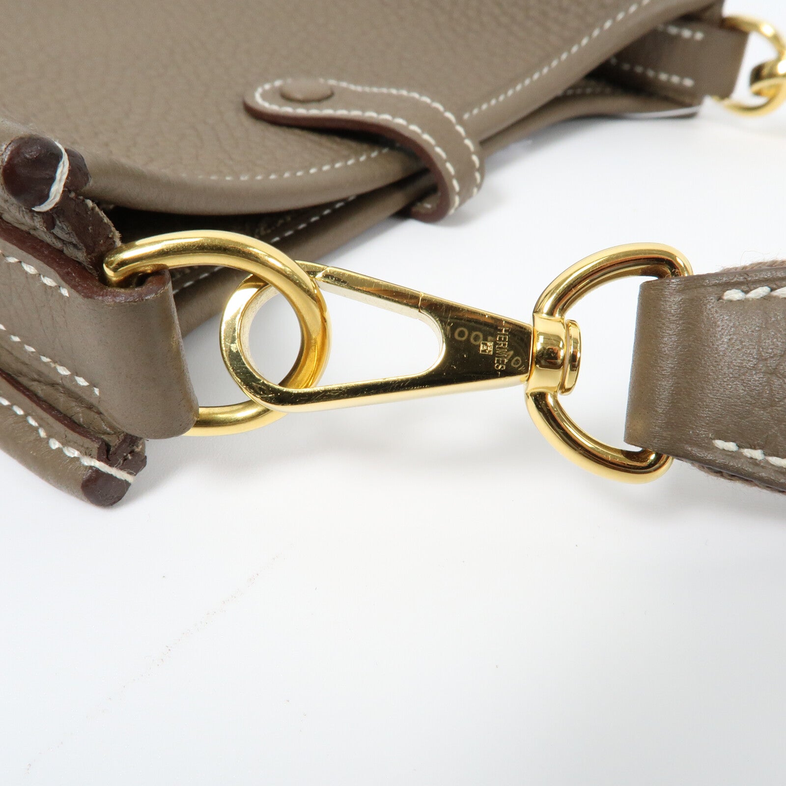HERMES Clemence皮革Evelyne TPM金扣肩背袋Etoupe