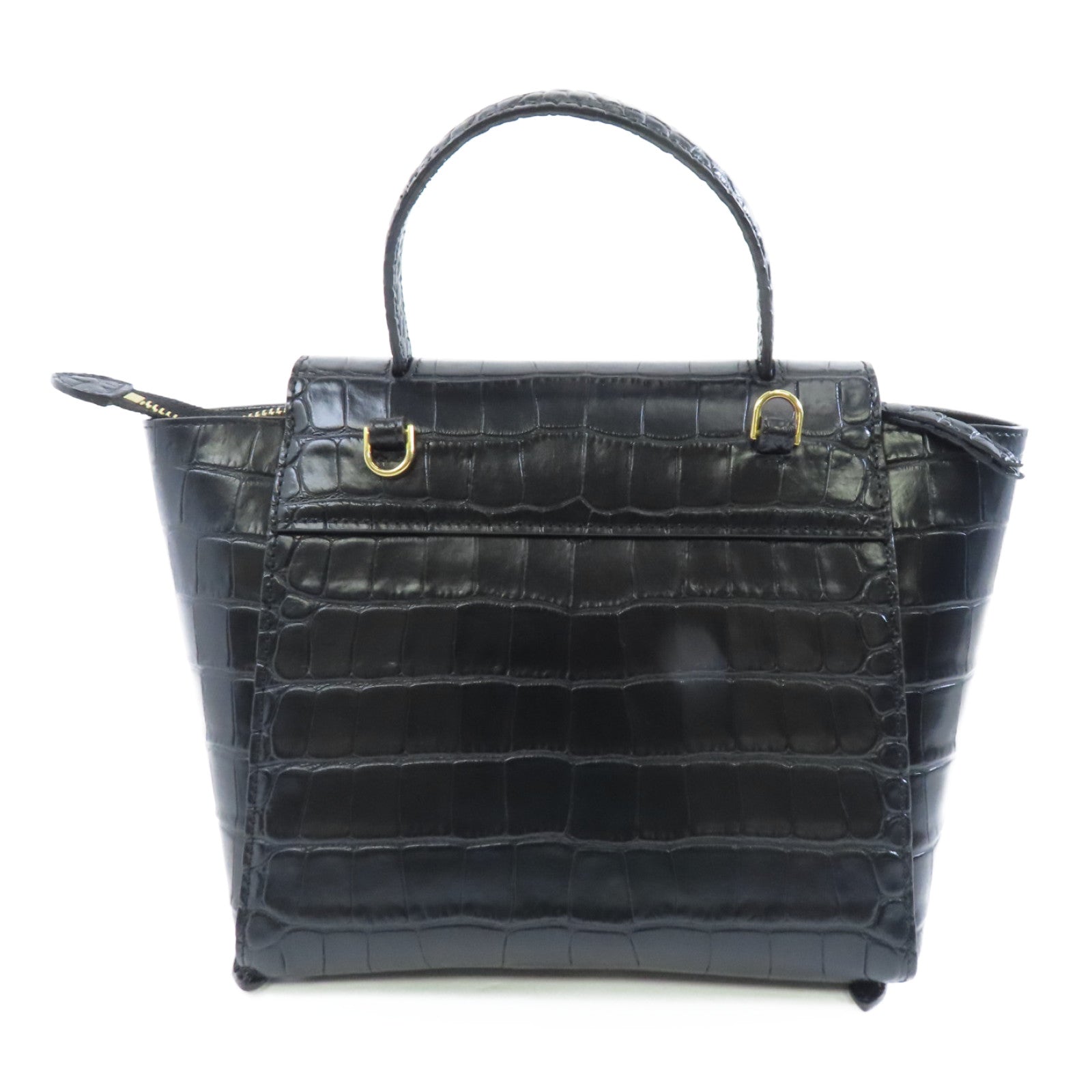 CELINE 牛皮皮革Nano Belt Bag金扣手挽肩背兩用袋黑色