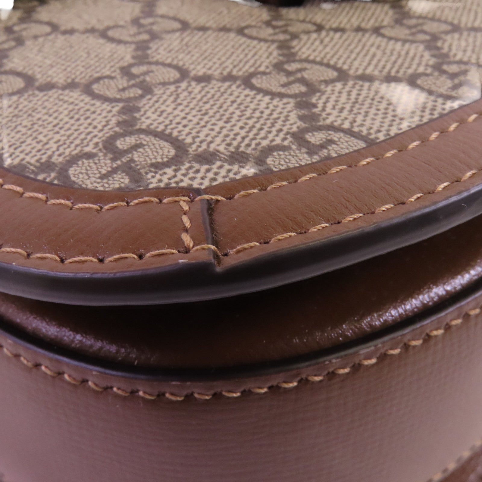 GUCCI 塗層帆布Horsebit 1955 MM金扣肩背袋