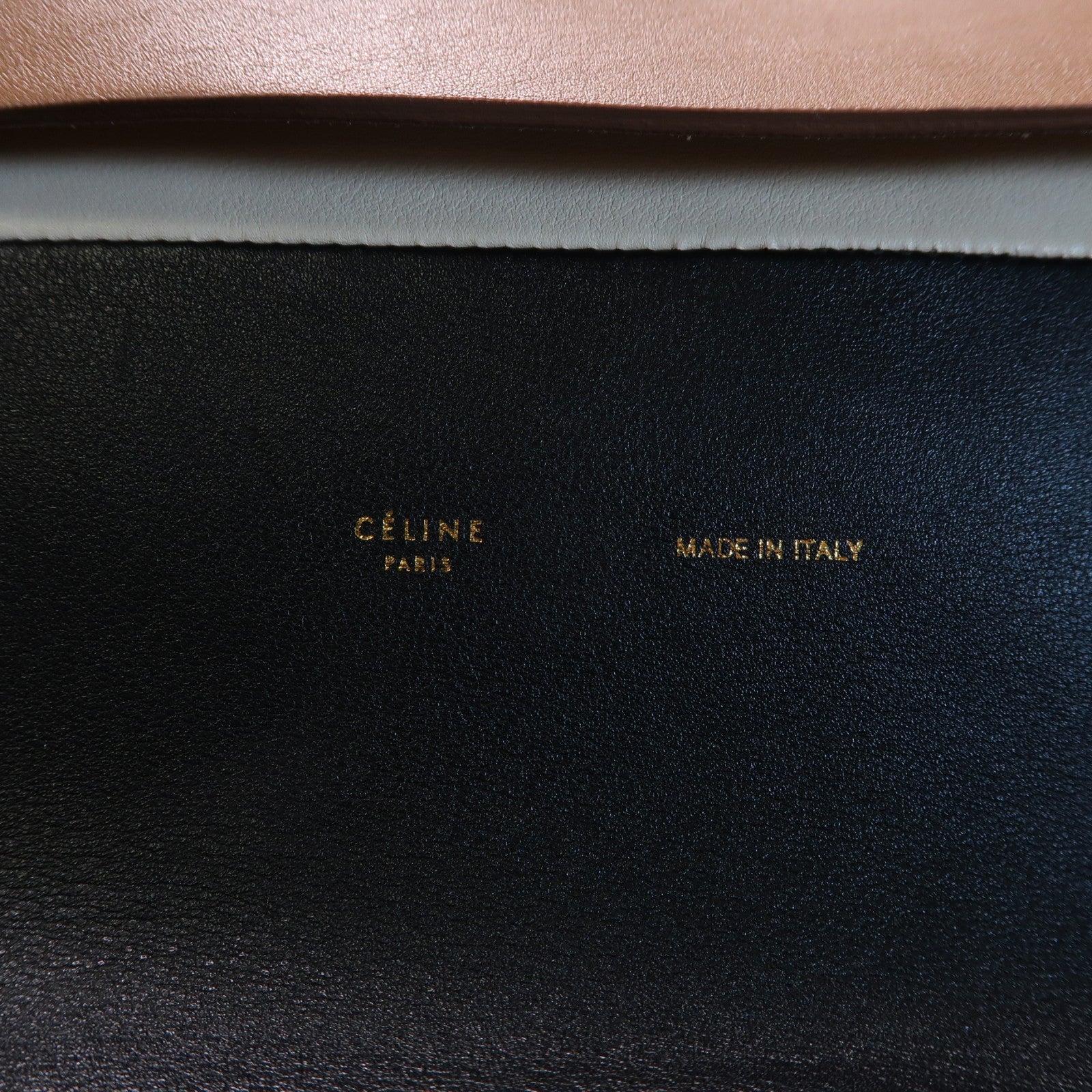 CELINE 牛皮皮革All Soft Mellow Shoulder銀扣肩背袋黑色/啡色/白色