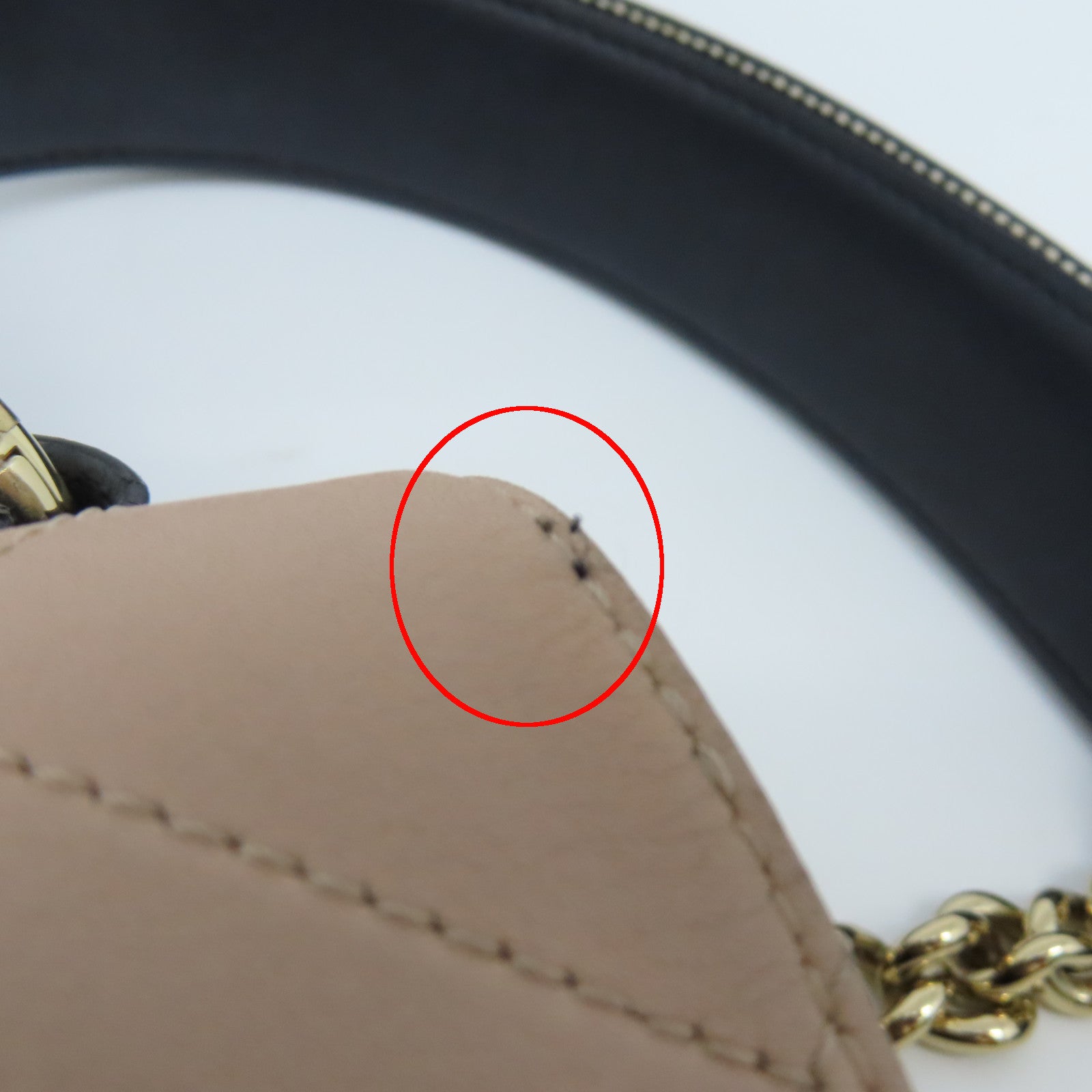 CHANEL 【激減優惠】菱格牛皮皮革Shoulder Bag金扣鏈帶肩背袋米色/黑色