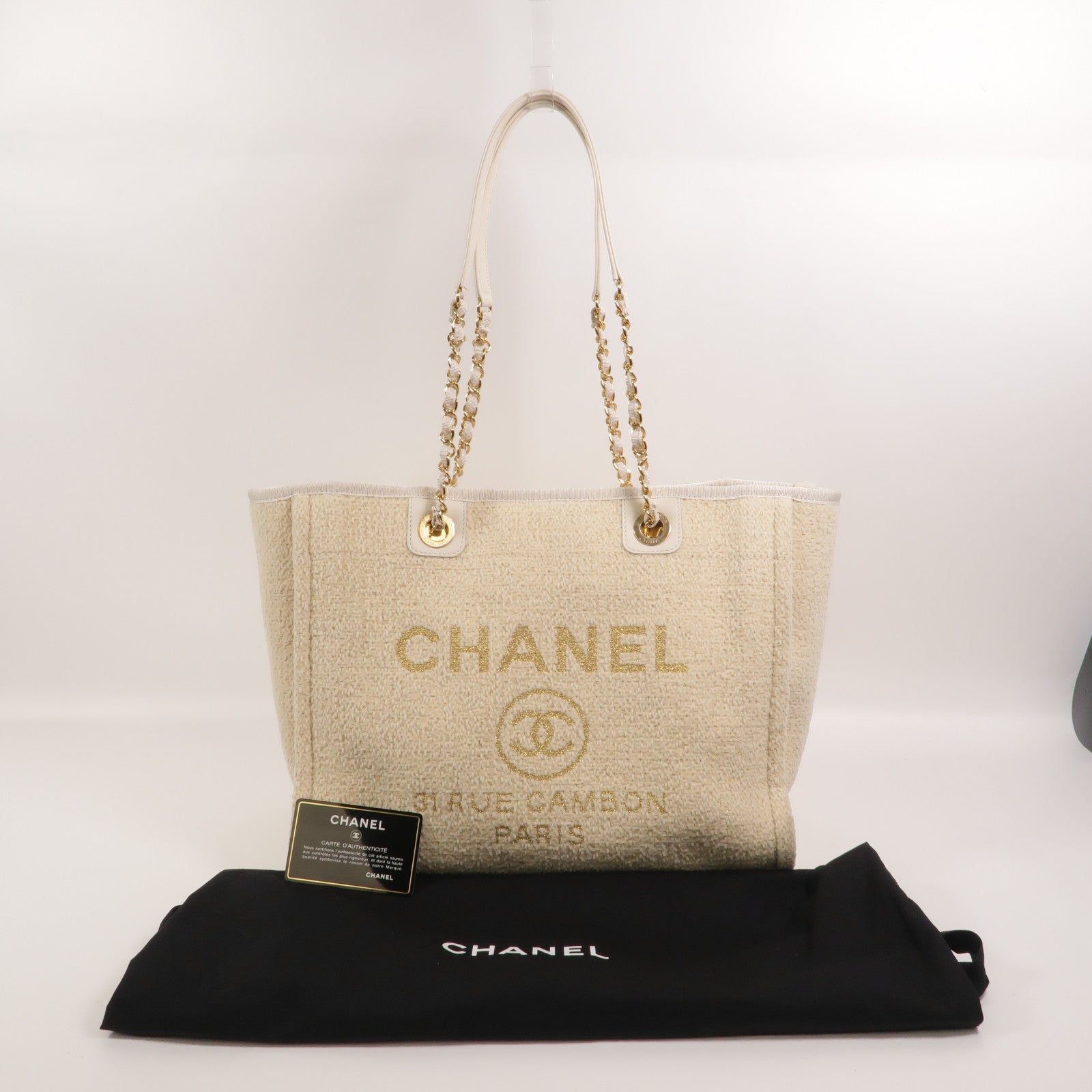 CHANEL Tweed Deauville Small Tote鏈帶肩背袋