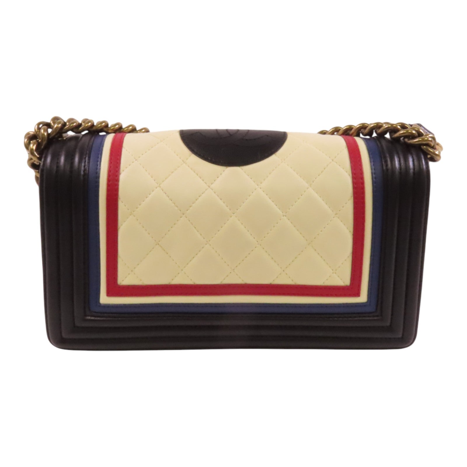 CHANEL 牛皮皮革Boy Chanel 25銀扣鏈帶肩背袋