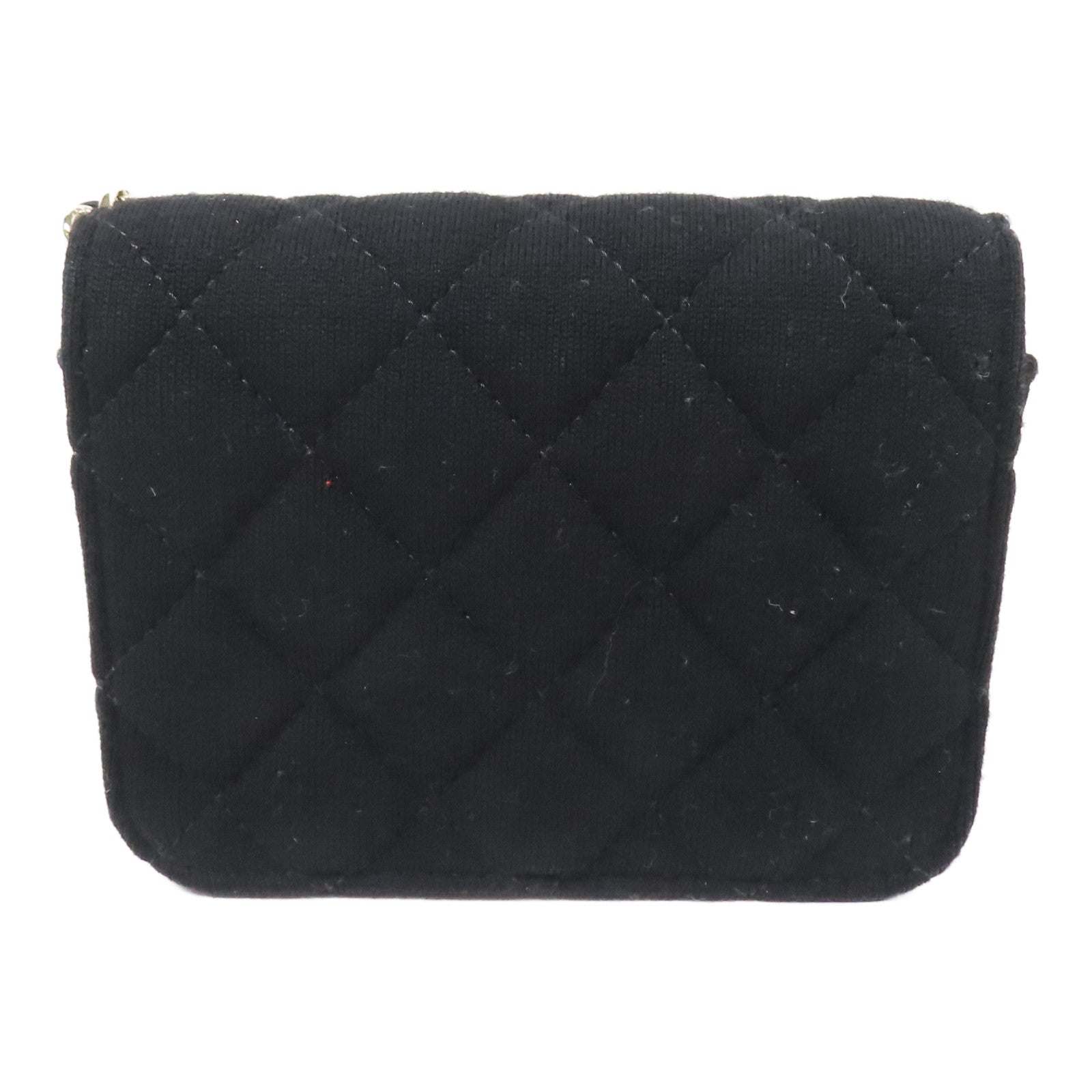 CHANEL 棉質Mini Chain Bag金扣鏈帶肩背袋