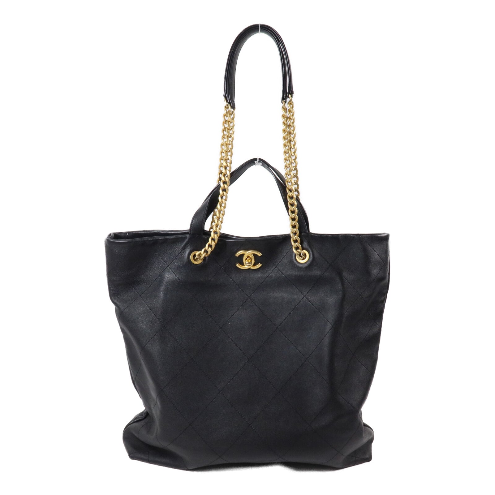CHANEL 羊皮皮革Mood Shopping Tote鏈帶手挽肩背兩用袋