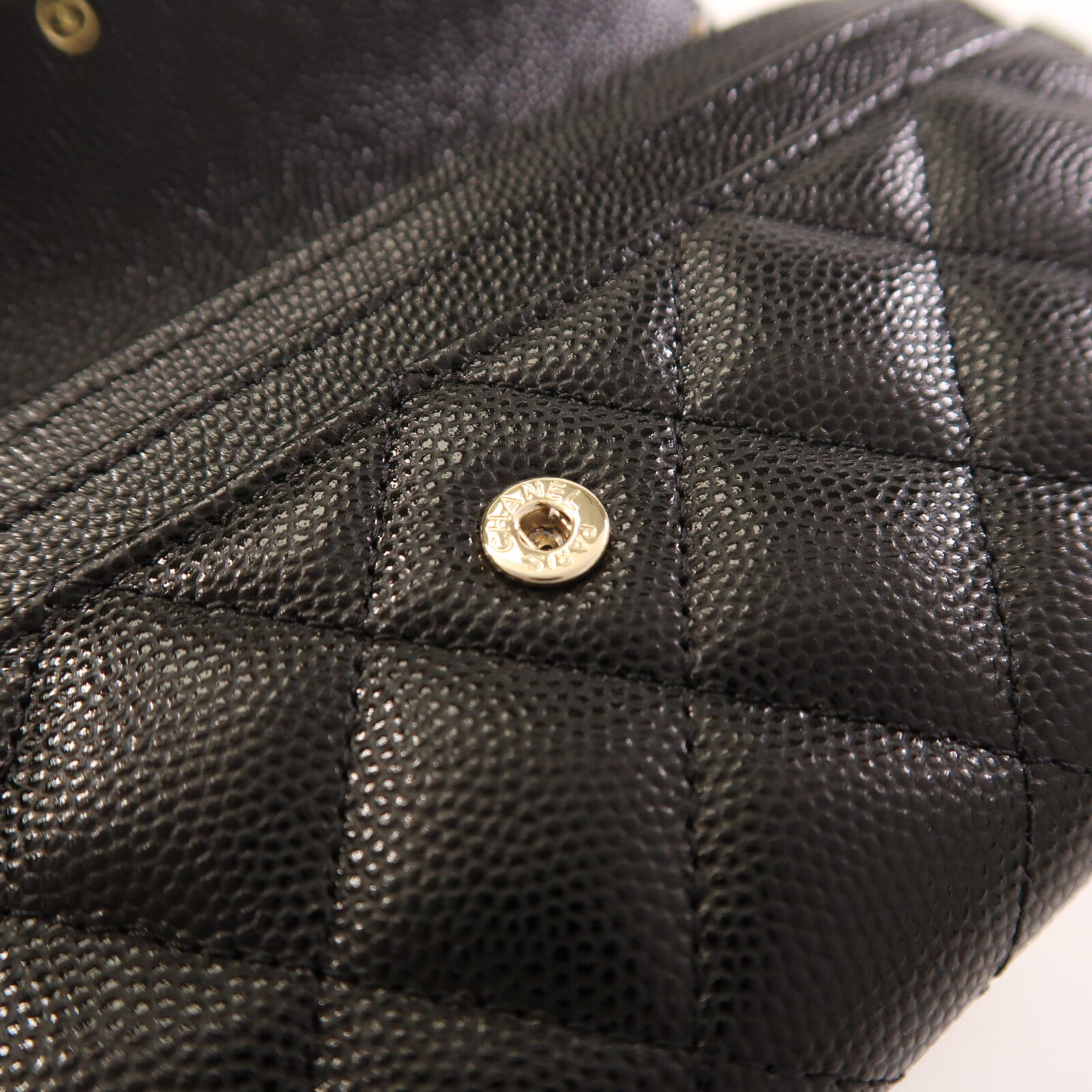 CHANEL 牛皮皮革Long Wallet金扣長錢包
