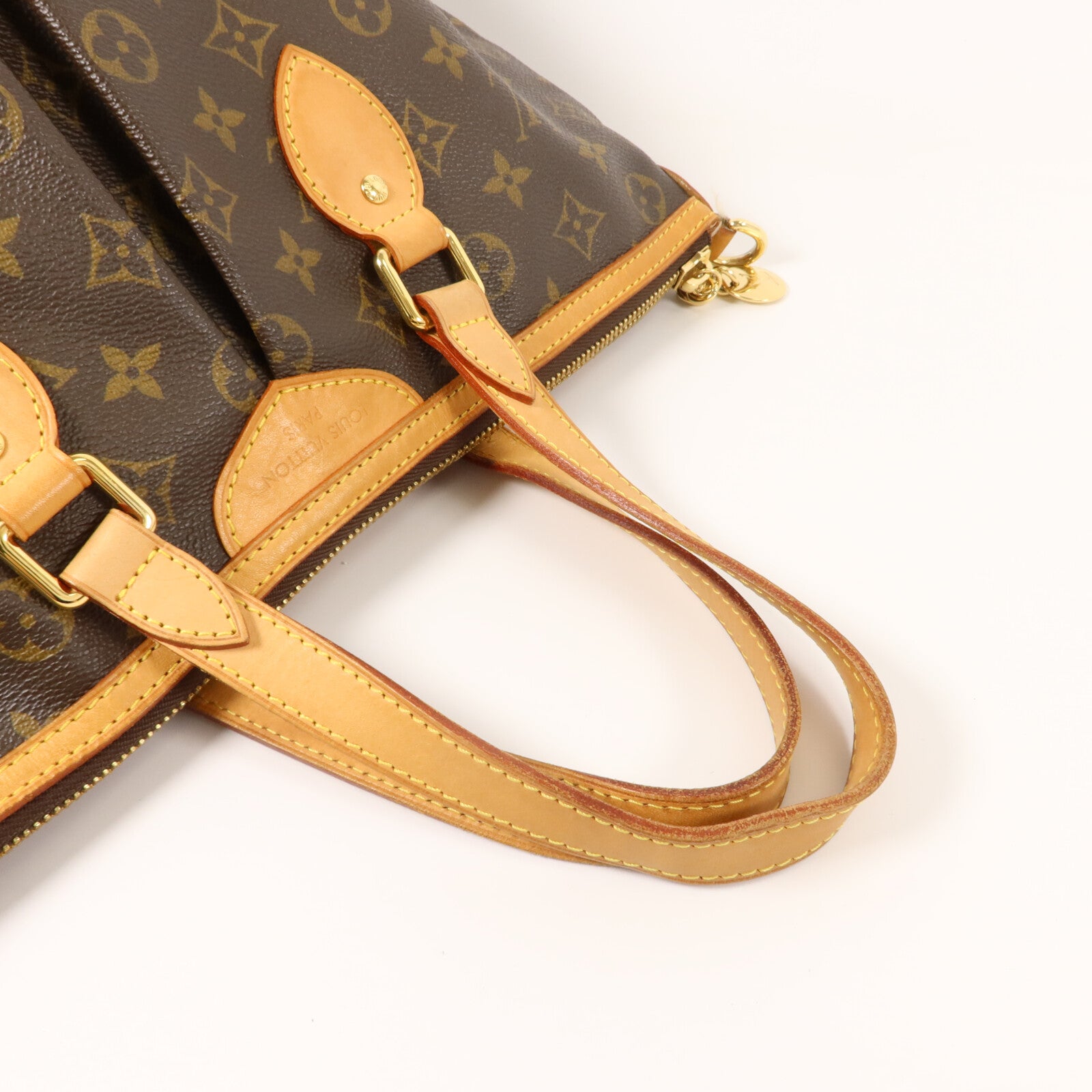 LOUIS VUITTON Monogram Palermo PM金扣手挽肩背兩用袋棕色