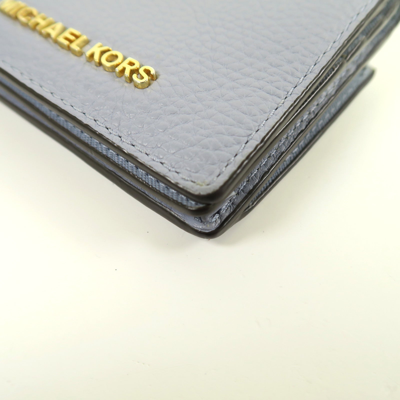 Michael Kors 【激減優惠】牛皮皮革Wallet金扣錢包藍色